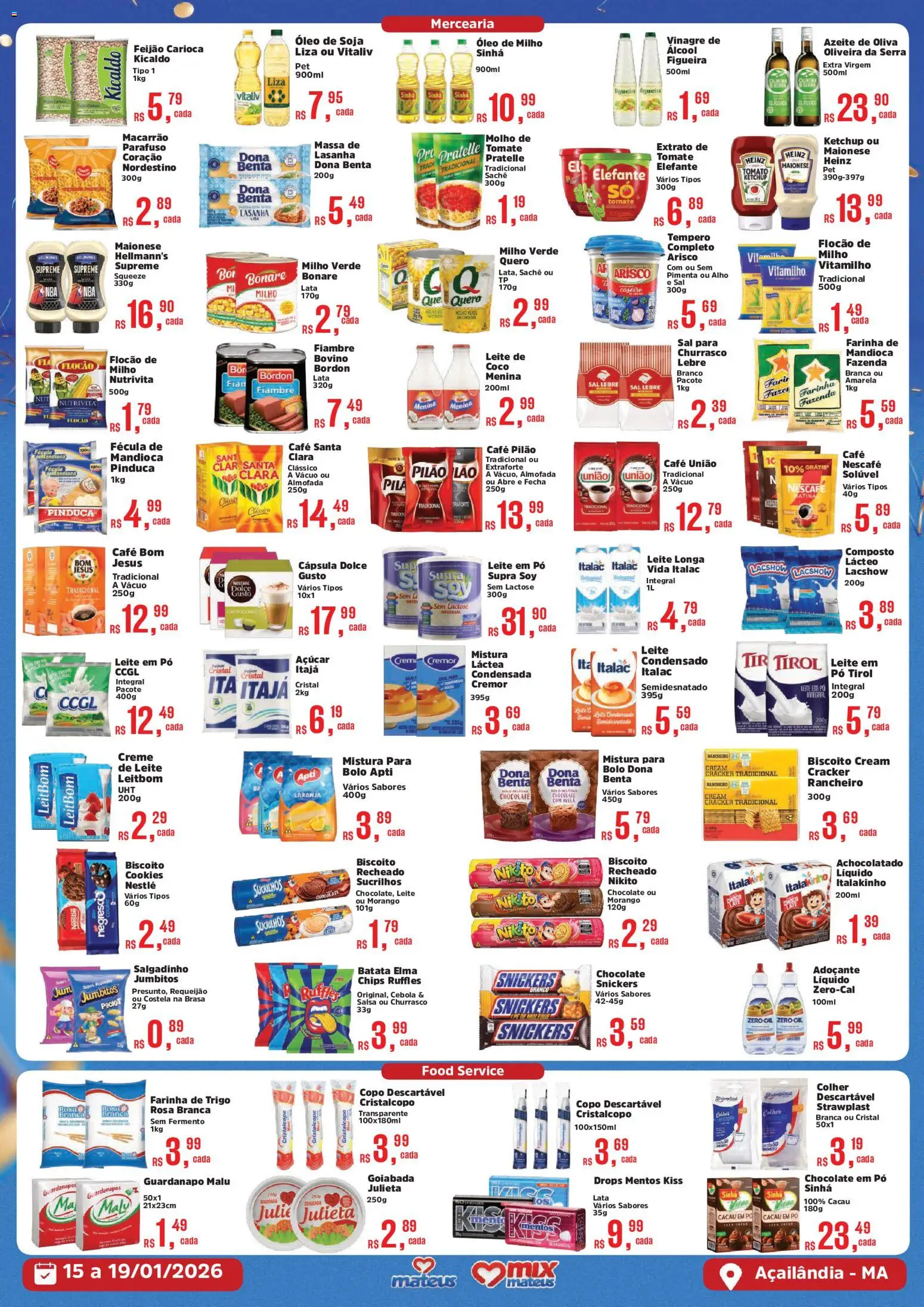 Mateus Folheto - válido de 15.01.2026 | Página: 3 | Produtos: Adoçante, Café, Sucrilhos, Cream cracker