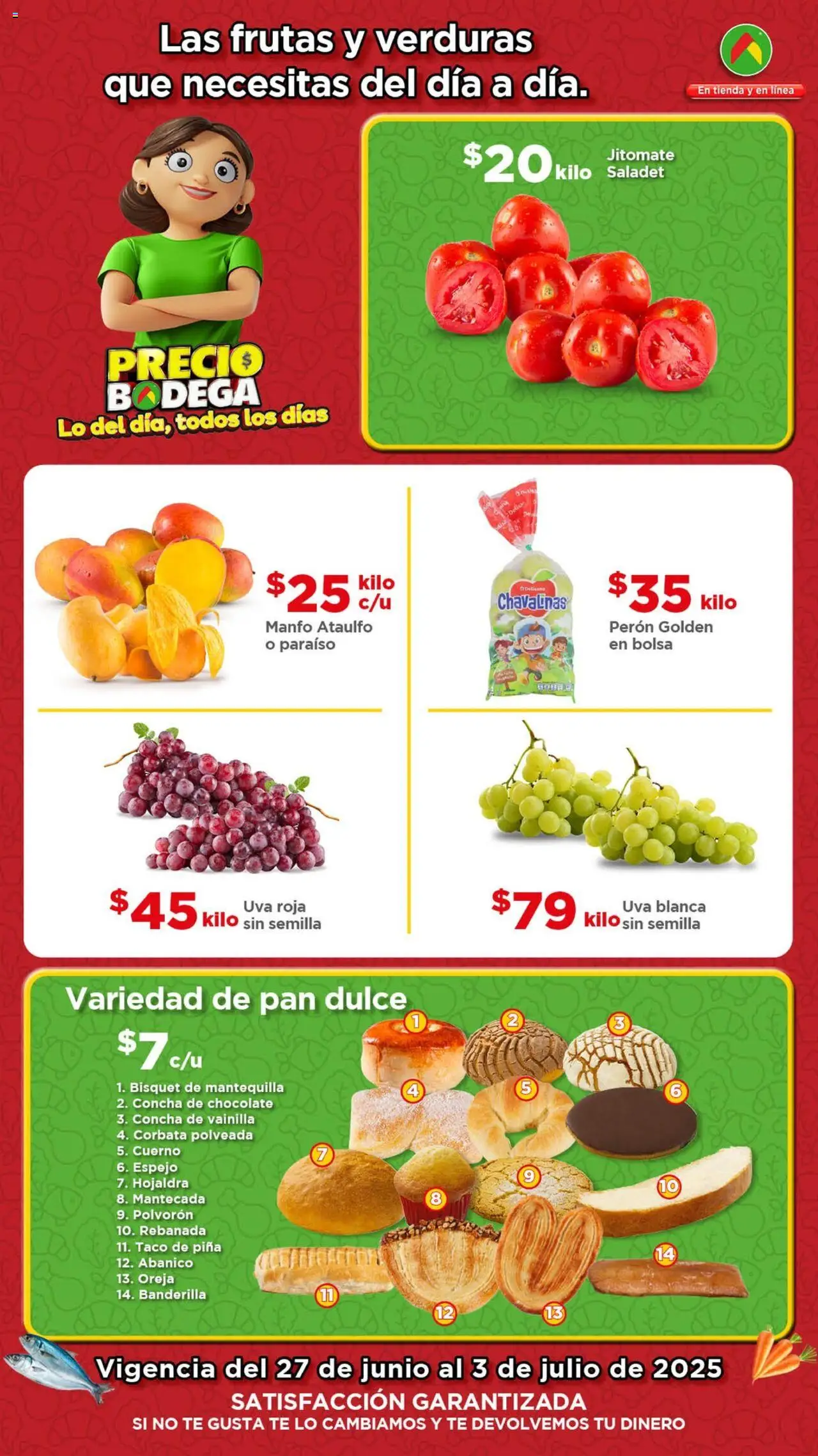 Nuevas ofertas de Bodega Aurrerá válidas en toda la República Mexicana desde el 27.06.2025. ¡Encuentra las mejores ofertas en Bodega Aurrerá folleto Precio! | Página: 2 | Productos: Pan dulce, Chocolate, Corbata, Té