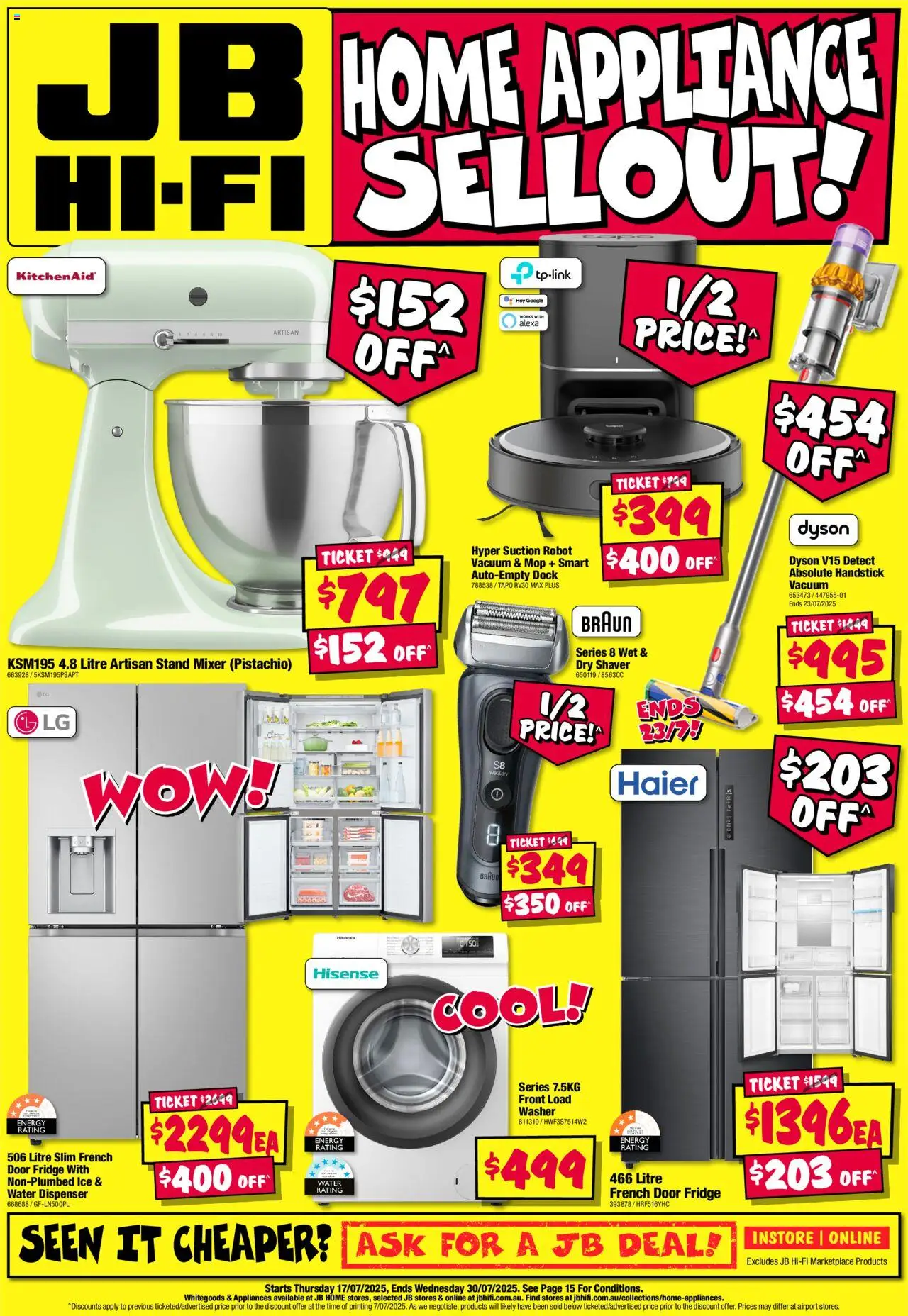 JB Hi-Fi catalogue - valid from 17.07.2025 | Page: 1 | Products: Water, Washer, Mixer, Robot