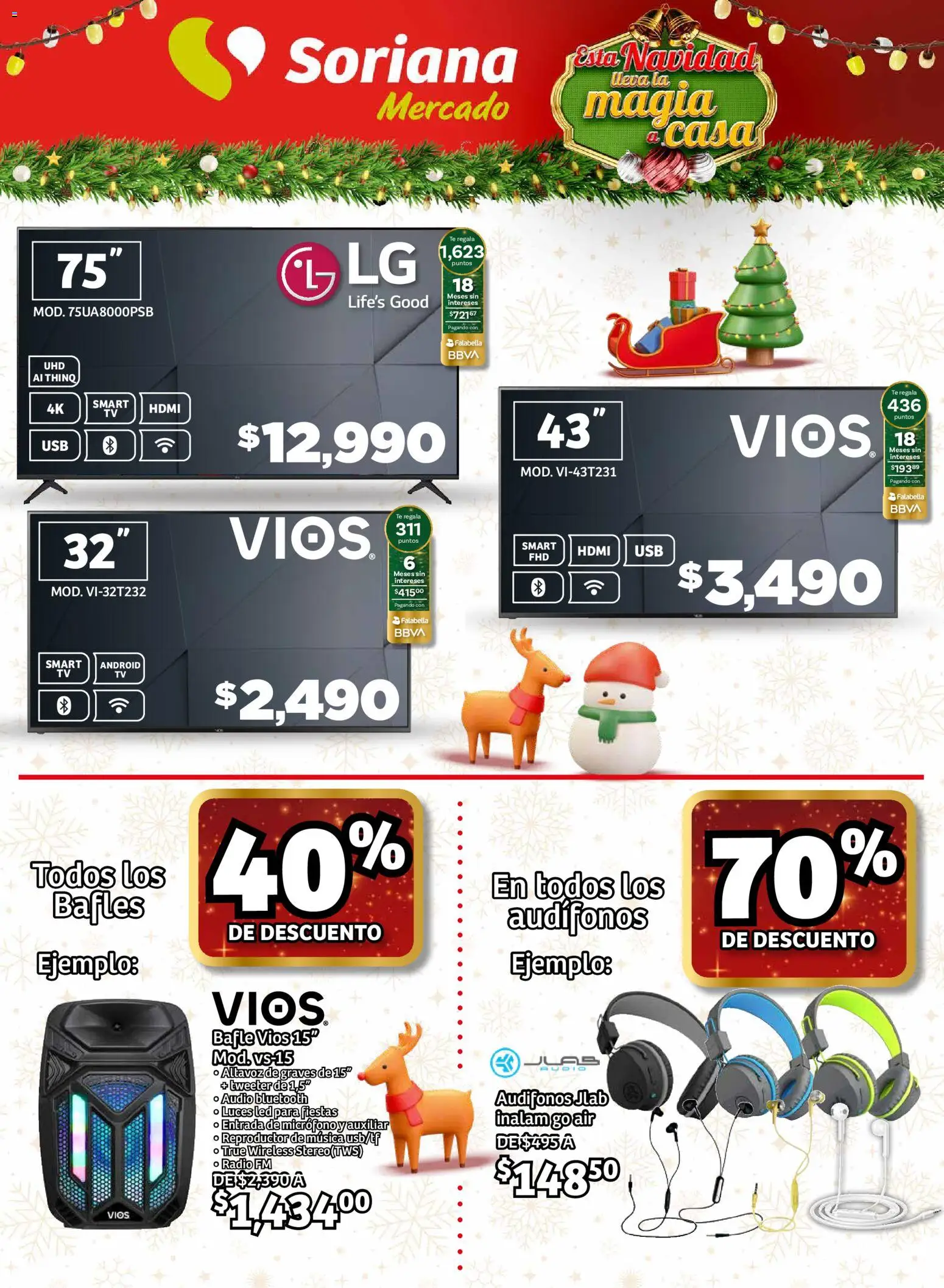 Nuevas ofertas de Soriana válidas en toda la República Mexicana desde el 27.11.2025. ¡Encuentra las mejores ofertas en Soriana - Pesito Valedor Mercado: Chih, Coah, Dur, NL, SLP, Tamps, Zac! | Página: 32 | Productos: Audio, Radio, Reproductor, Té