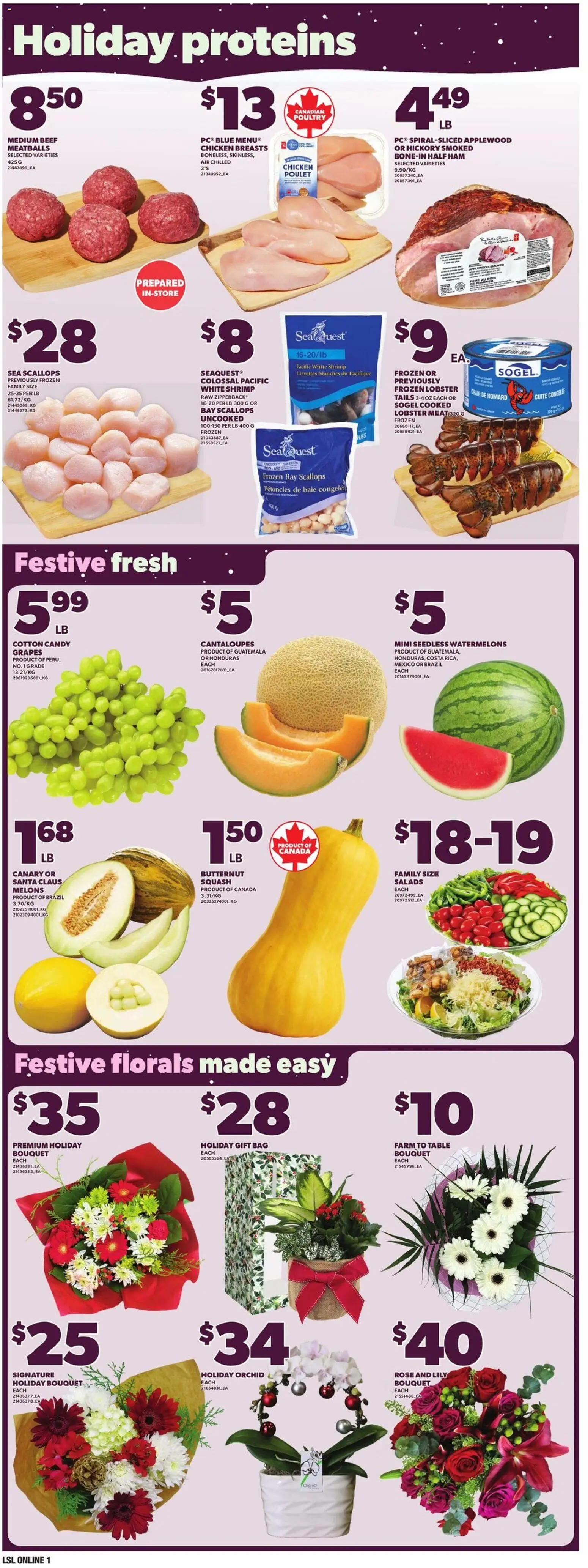 Loblaws flyer valid from 18.12.2025 | Page: 9 | Products: Beef, Table, Chair, Ham