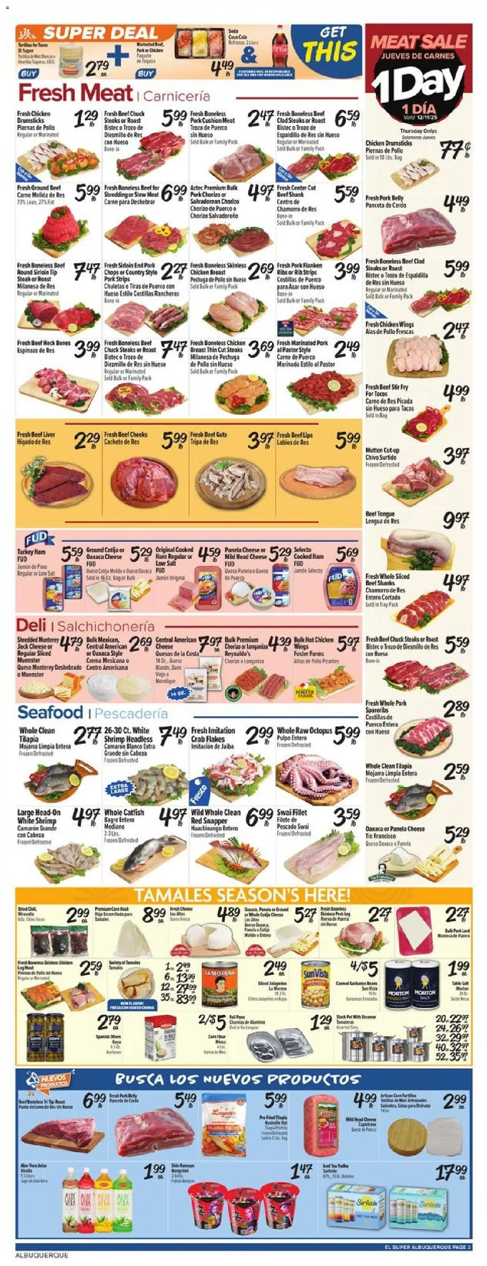 El Super Weekly Ad - NM - valid from 10.12.2025 | Page: 3 | Products: Cheese, Beef, Cushion, Bag