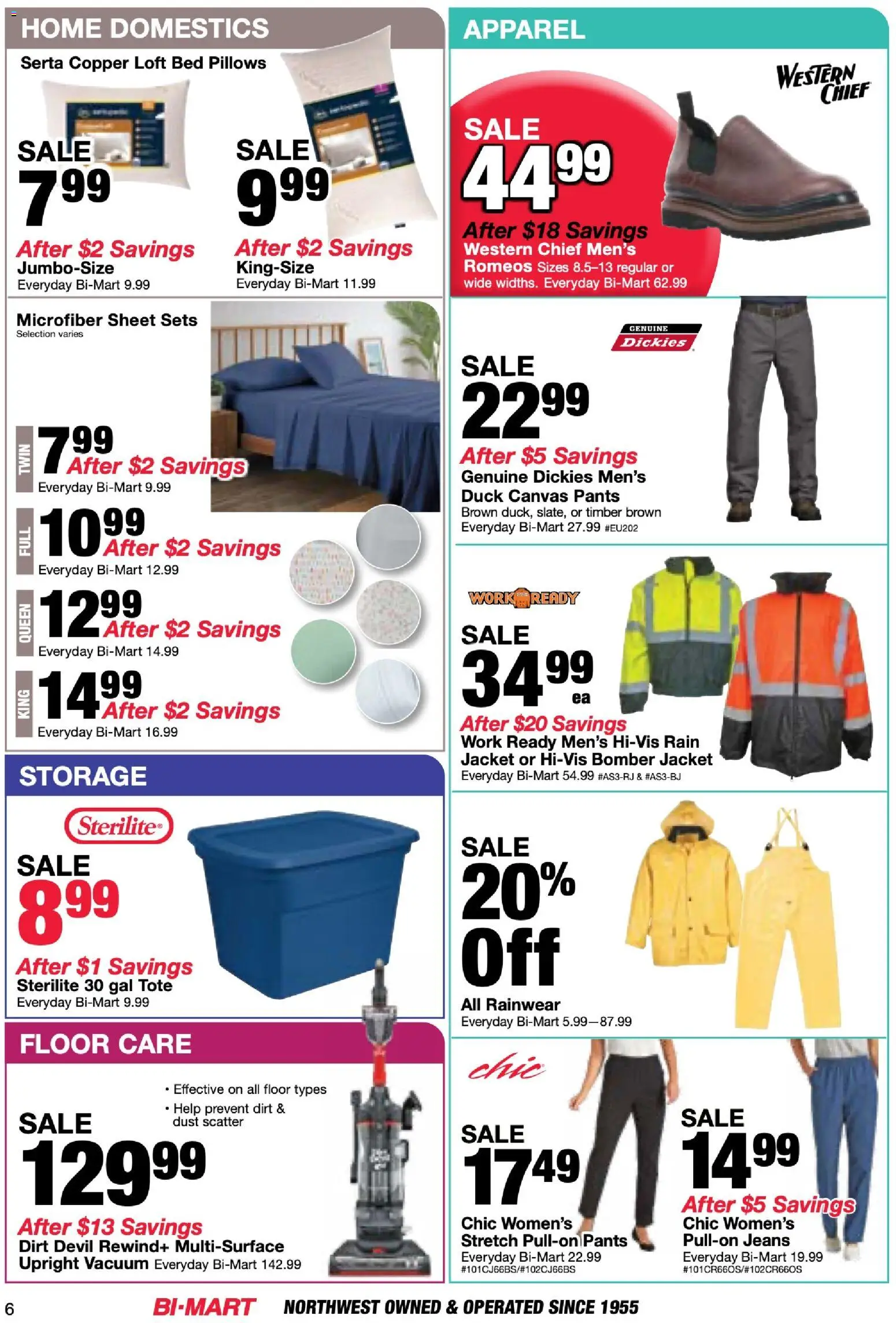 Bi-Mart Membership Savings Book - valid from 10.03.2026 | Page: 6 | Products: Canvas, Jeans, Sheet, Rainwear