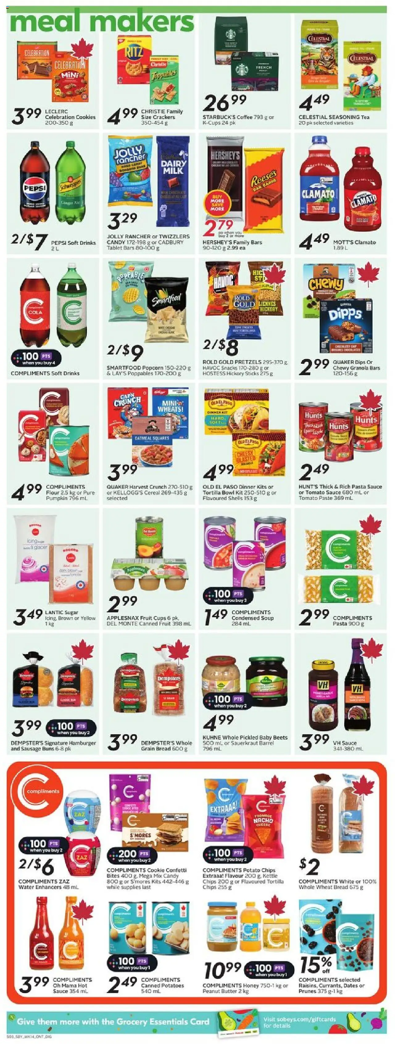 Sobeys flyer valid from 31.07.2025 | Page: 11 | Products: Tea, Potatoes, Bread, Pumpkin