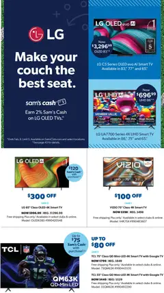 Preview of Sam's Club weekly ads valid from 28.01.2026 | Page: 7 | Products: Couch, Tv