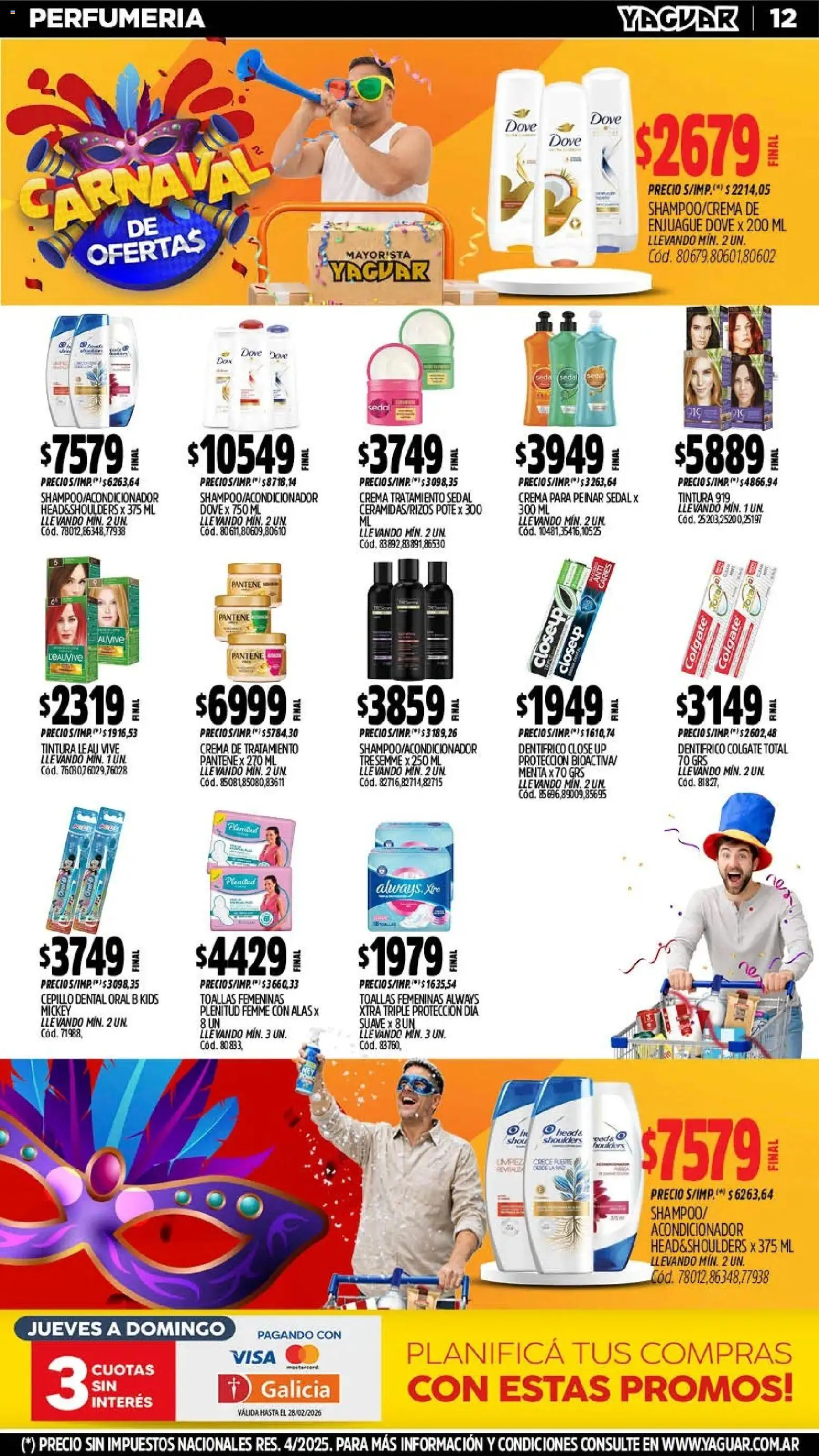 Yaguar - Oferta Semanal Chaco │ válido desde el 09.02.2026 | Página: 12 | Productos: Toallas, Cepillo, Tintura, Soda