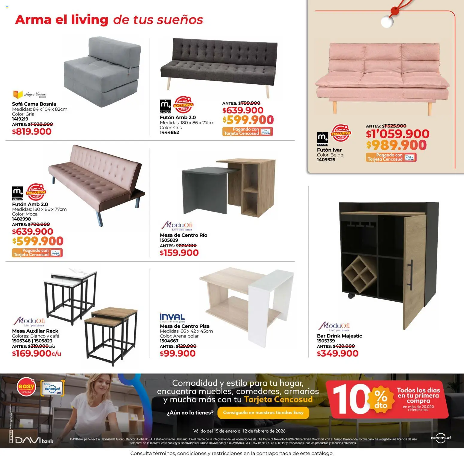 Easy revista - valida desde el 15.01.2026 | Página: 7 | Productos: Cama, Sofá, Mesa de centro, Café