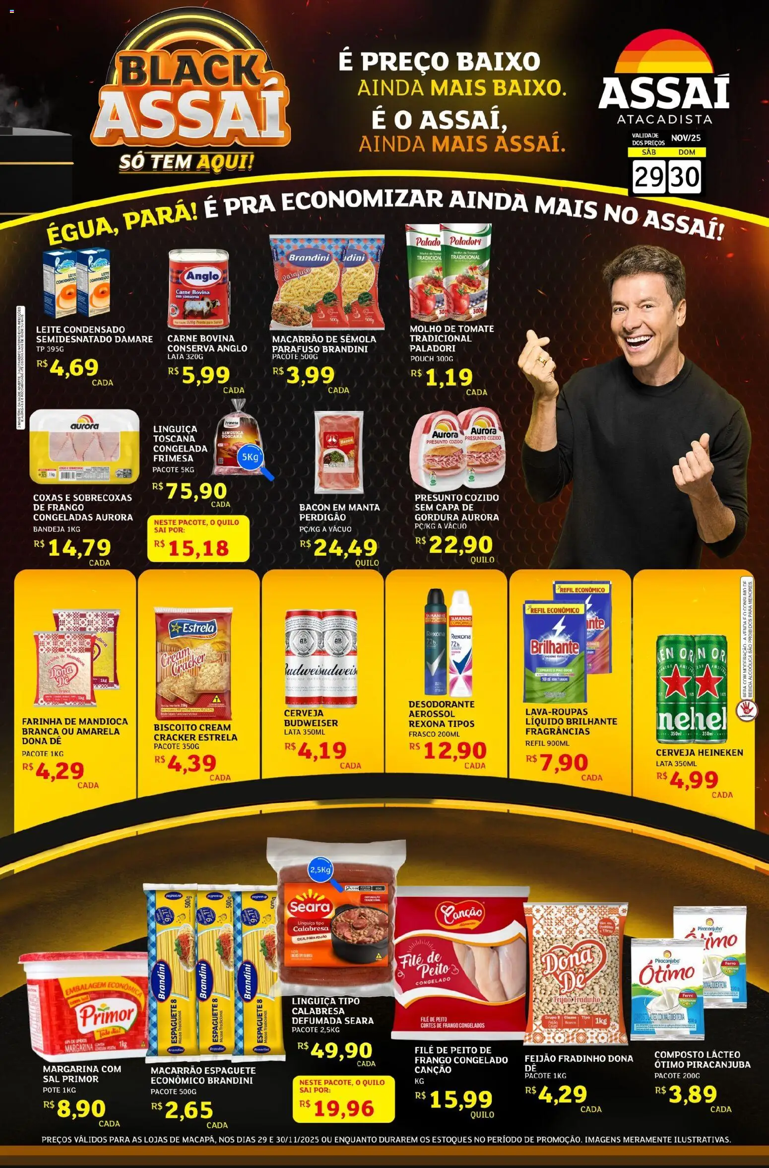 Assaí Atacadista Folheto - válido de 29.11.2025 | Página: 1 | Produtos: Mandioca, Molho de tomate, Bebida, Frango