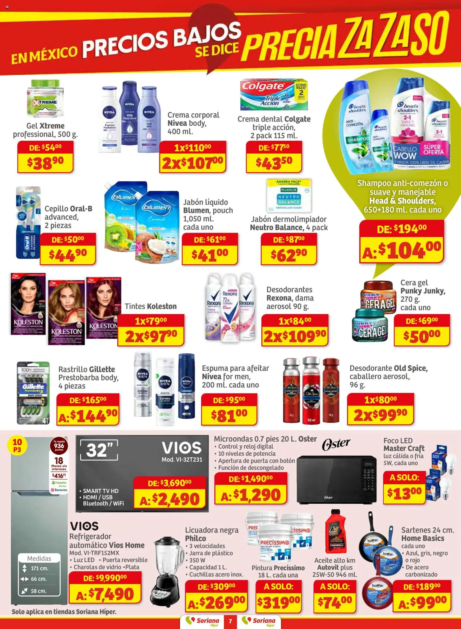 Nuevas ofertas de Soriana válidas en toda la República Mexicana desde el 11.12.2025. ¡Encuentra las mejores ofertas en Soriana - Preciazazaso Súper: Frontera Chih, Coah, Tamaulipas! | Página: 7 | Productos: Usb, Rastrillo, Espuma, Jarra