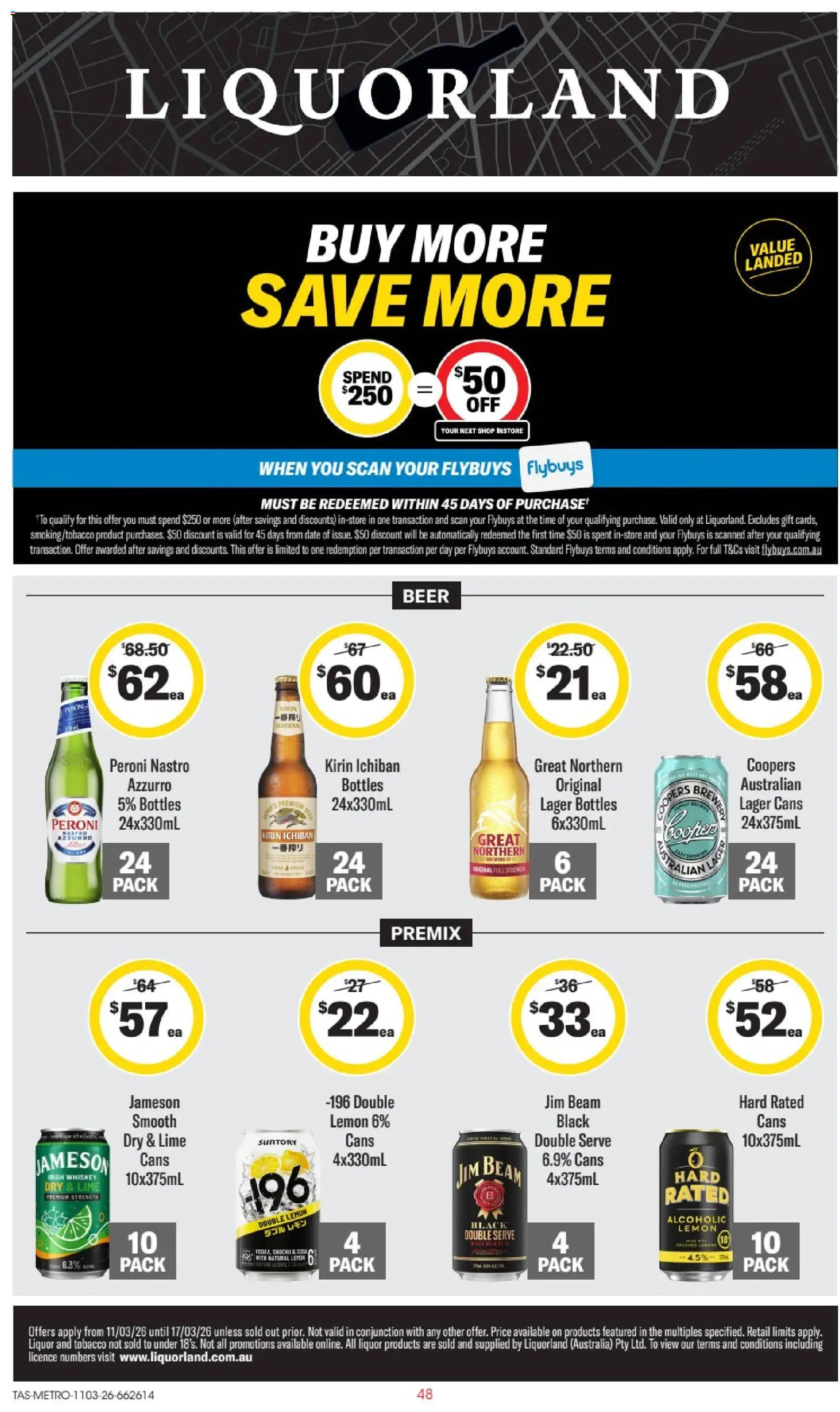 Liquorland catalogue - valid from 11.03.2026 | Page: 1 | Products: Beer, Whiskey, Lemon, Date