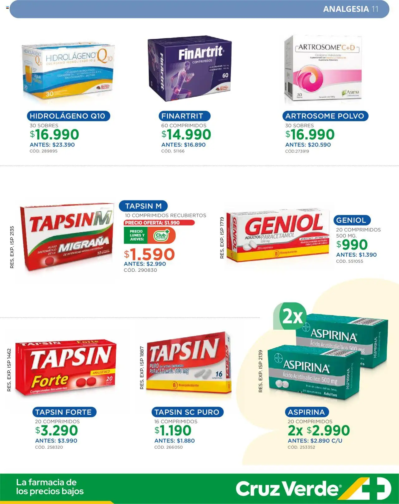 Ahorro Primavera Cruz Verde │ válido desde el 01.10.2025 | Página: 11 | Productos: Agua, Analgésico, Polvo