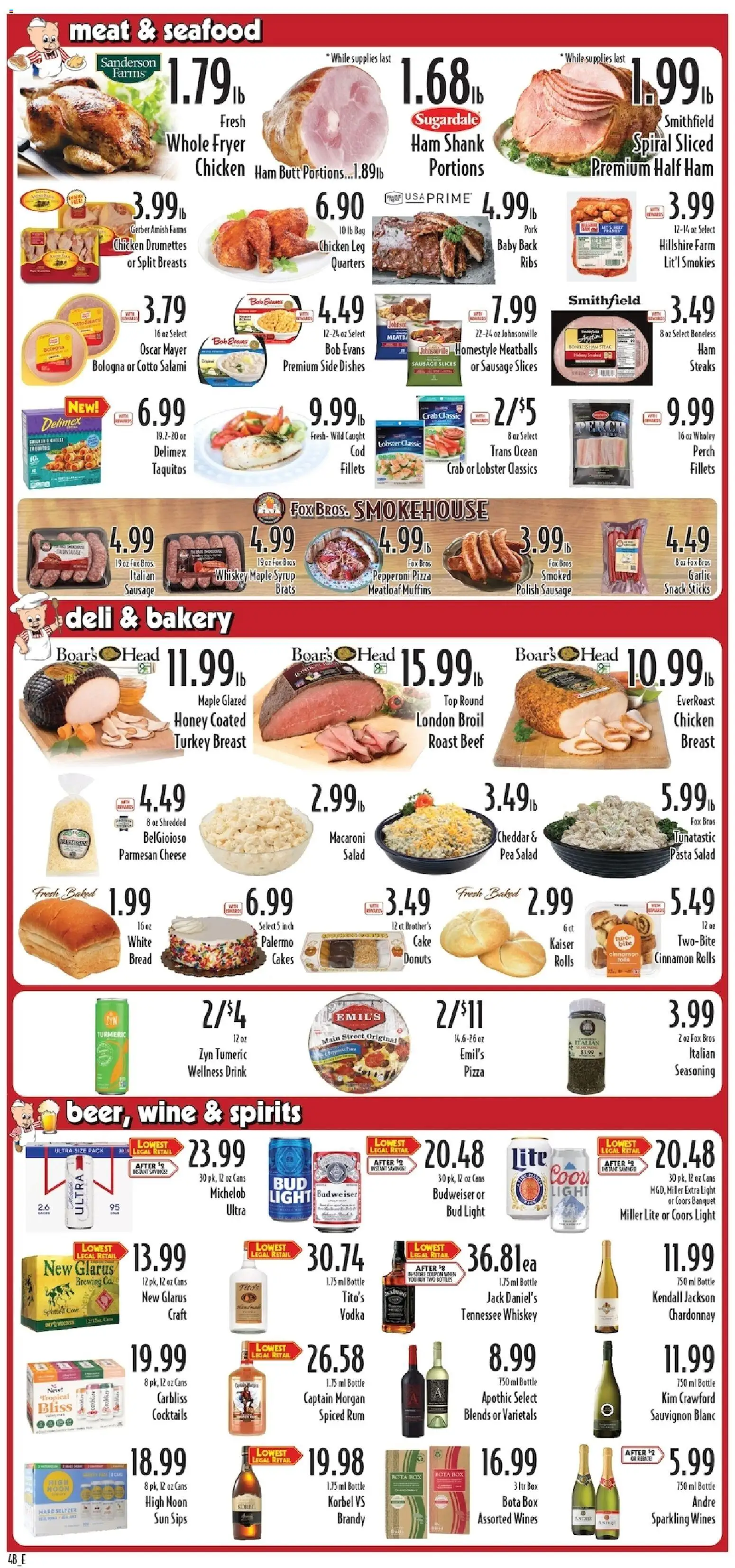 Piggly Wiggly Weekly Ad - valid from 21.01.2026 | Page: 4 | Products: Fryer, Salami, Vodka, Pea