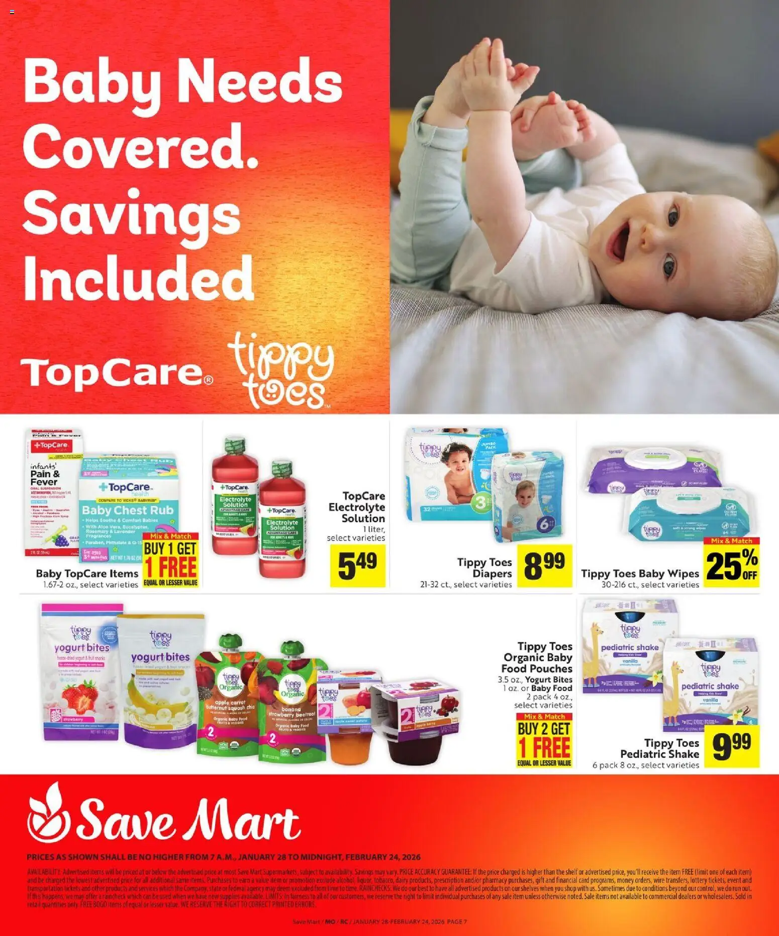 Save Mart More Deals Across the Store - valid from 28.01.2026 | Page: 7 | Products: Shelf, Wire, Baby food, Fruits