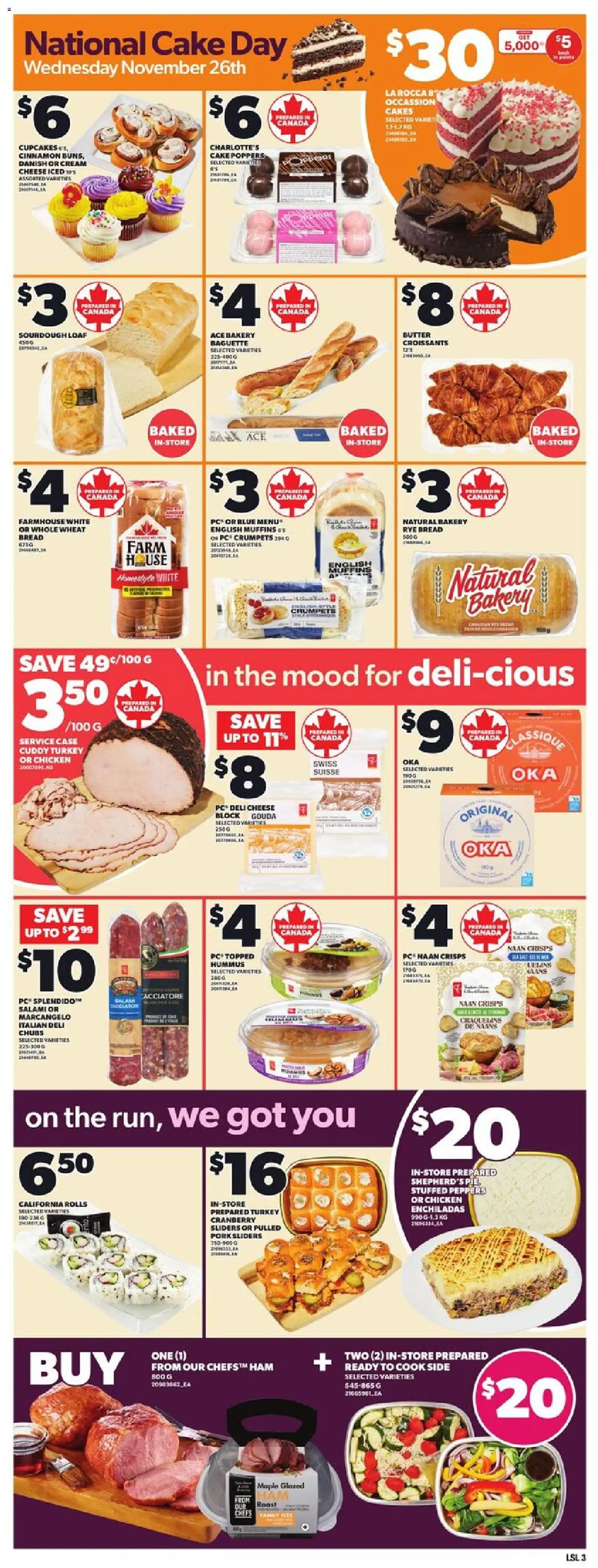 Loblaws flyer valid from 20.11.2025 | Page: 6 | Products: Turkey, Butter, Salami, Chicken