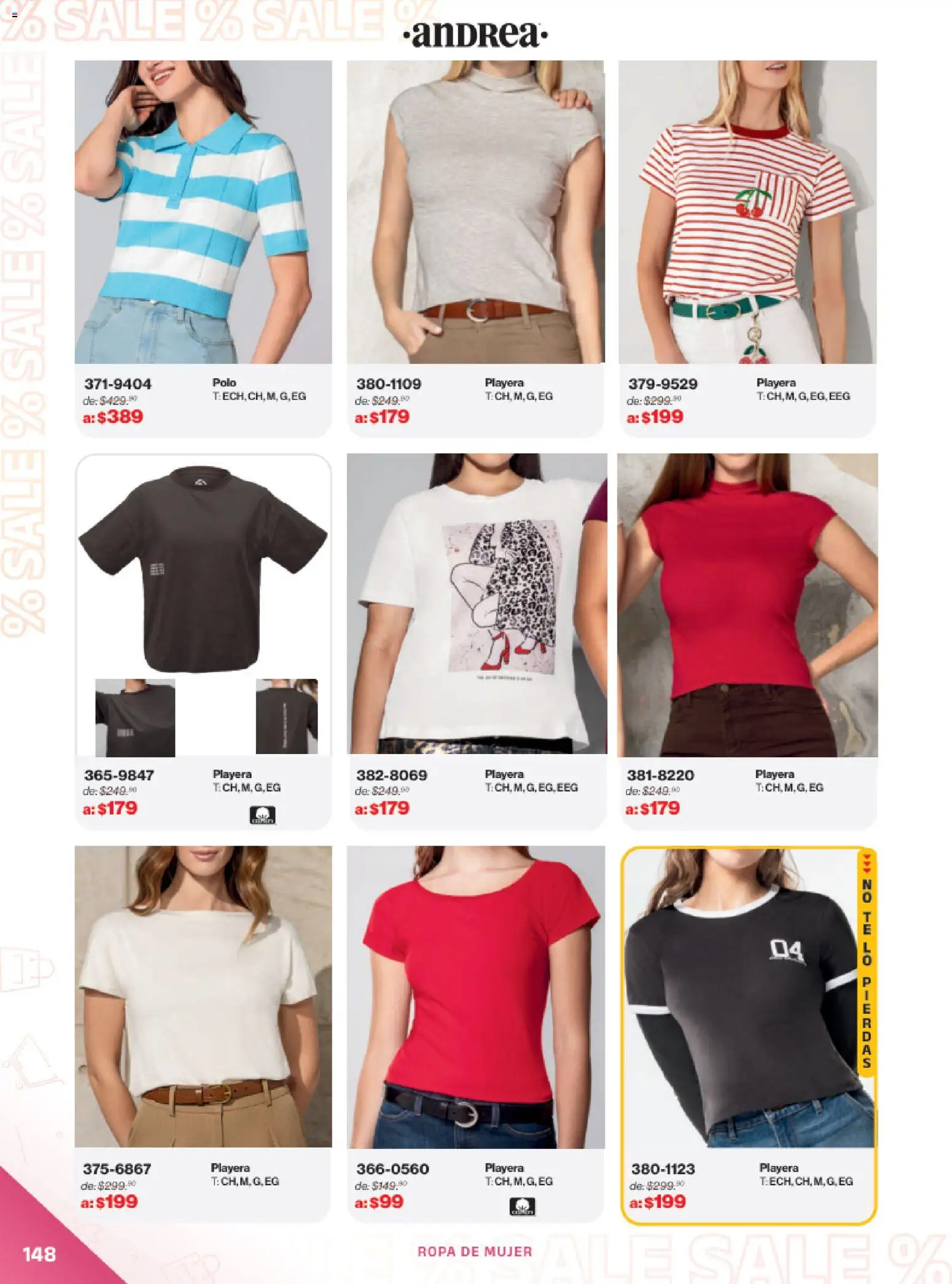 Nuevas ofertas de Andrea válidas en toda la República Mexicana desde el 21.12.2025. ¡Encuentra las mejores ofertas en Andrea catálogo Outlet! | Página: 148 | Productos: Ropa, Playera