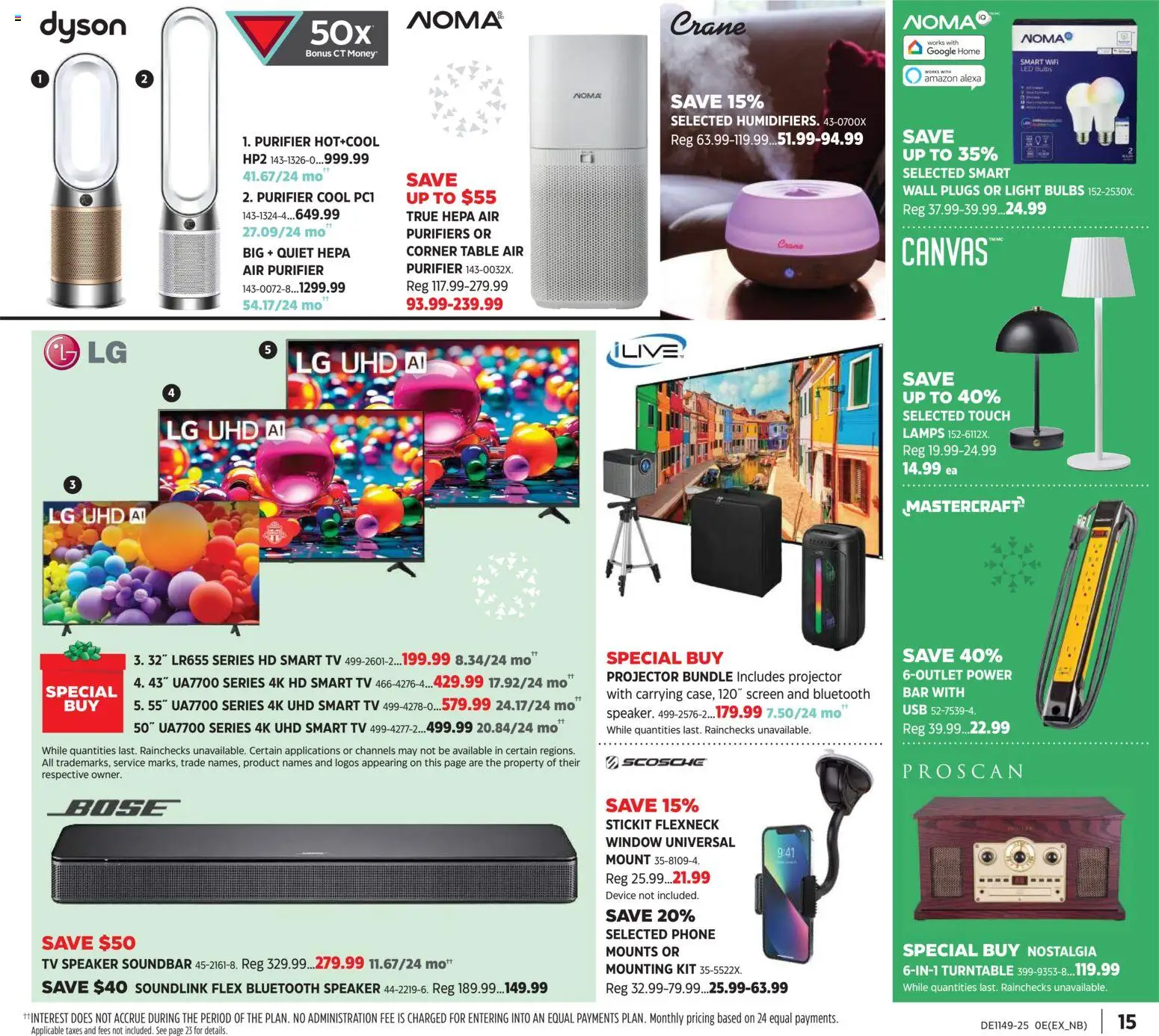 Canadian Tire flyer valid from 27.11.2025 | Page: 15 | Products: Phone, Tv, Speaker, Table