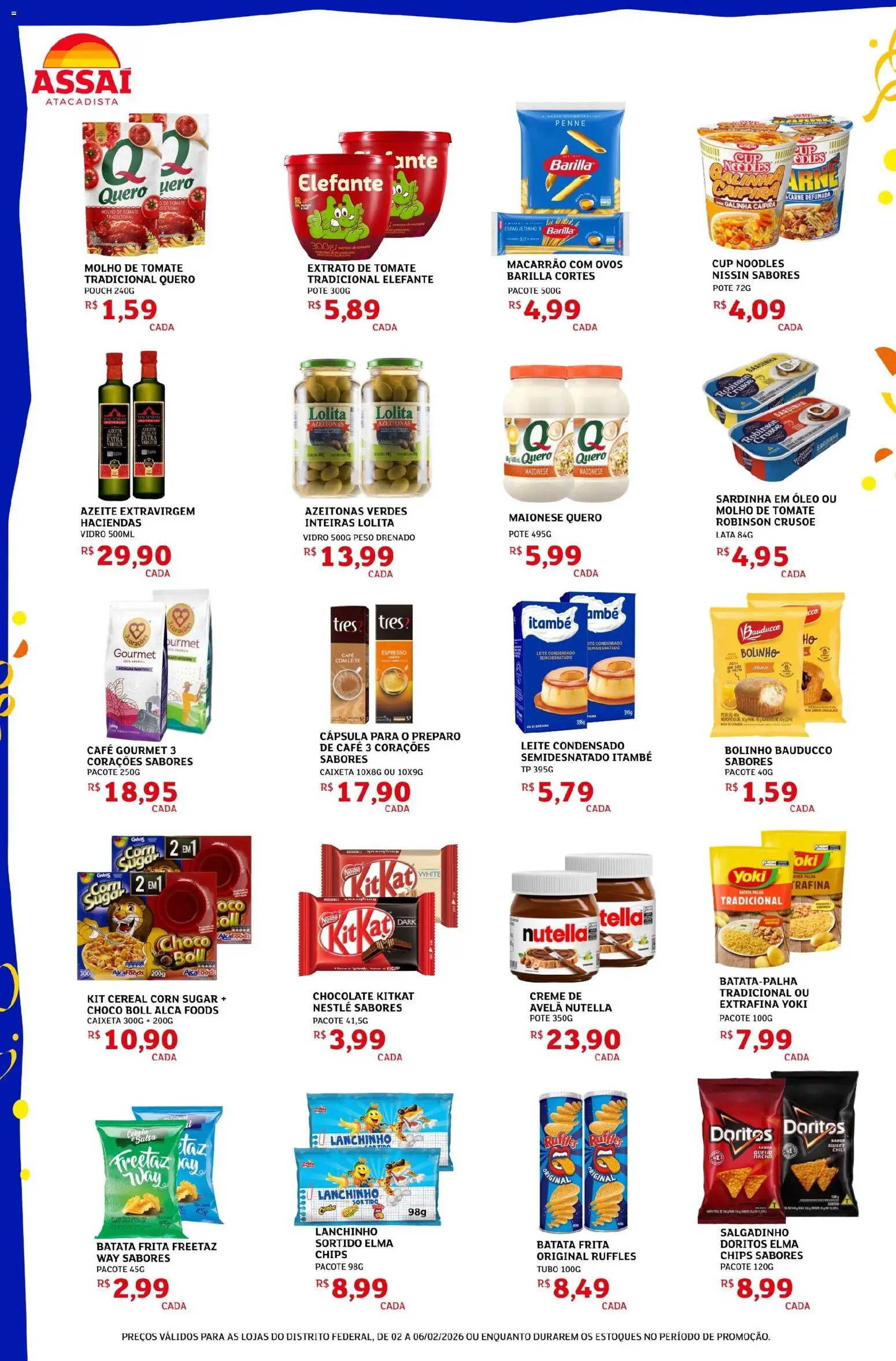 Assaí Atacadista Folheto - válido de 02.02.2026 | Página: 2 | Produtos: Azeitonas, Leite, Ovos, Batata frita