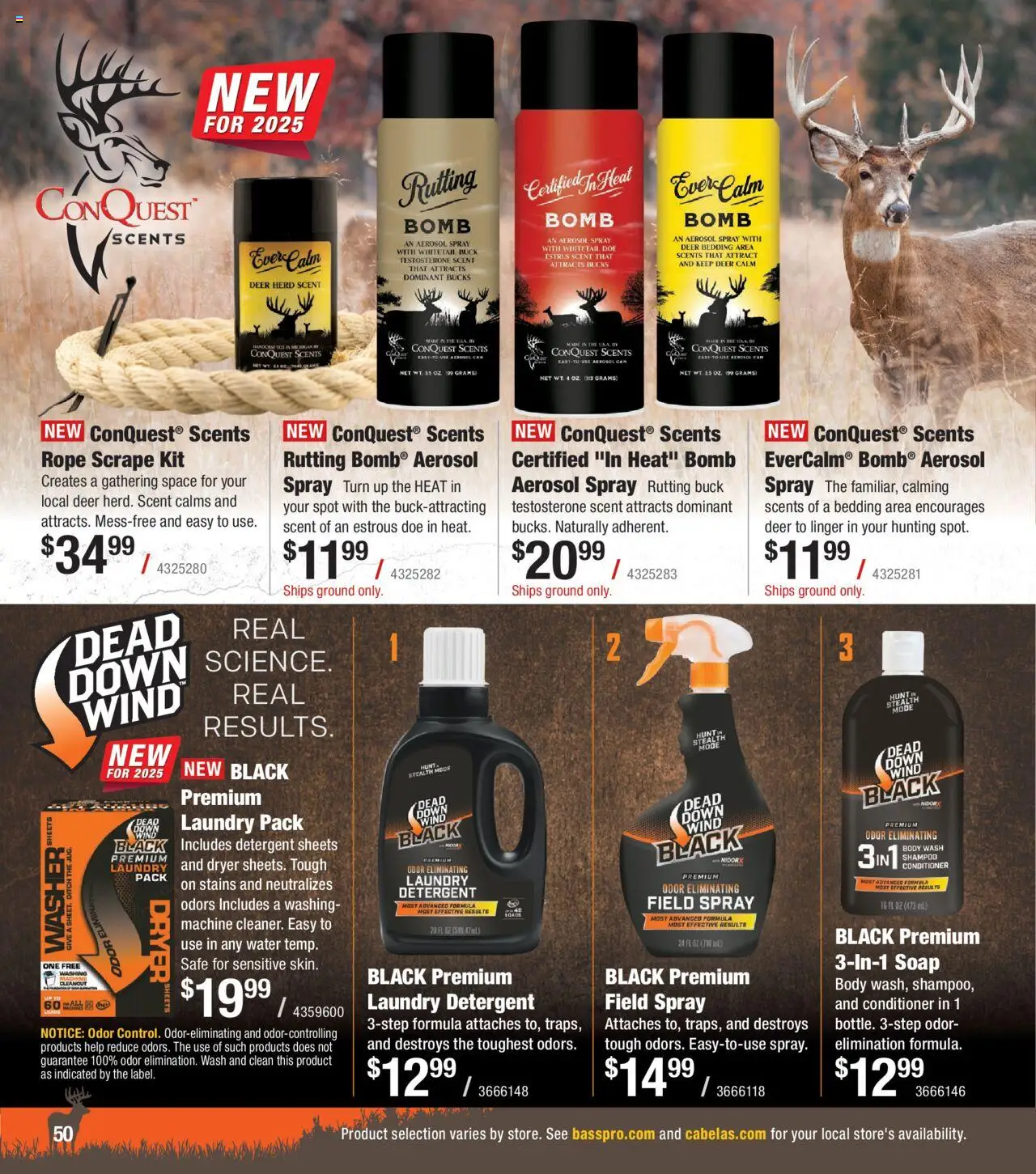 Cabela's Deer Hunting 25 - valid from 01.10.2025 | Page: 50 | Products: Conditioner, Detergent, Body Wash, Dryer