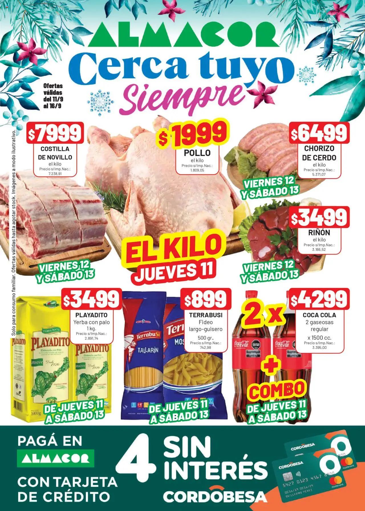 Almacor - Catálogo │ válido desde el 11.09.2025 | Página: 1 | Productos: Mate, Yerba, Chorizo, Cerdo