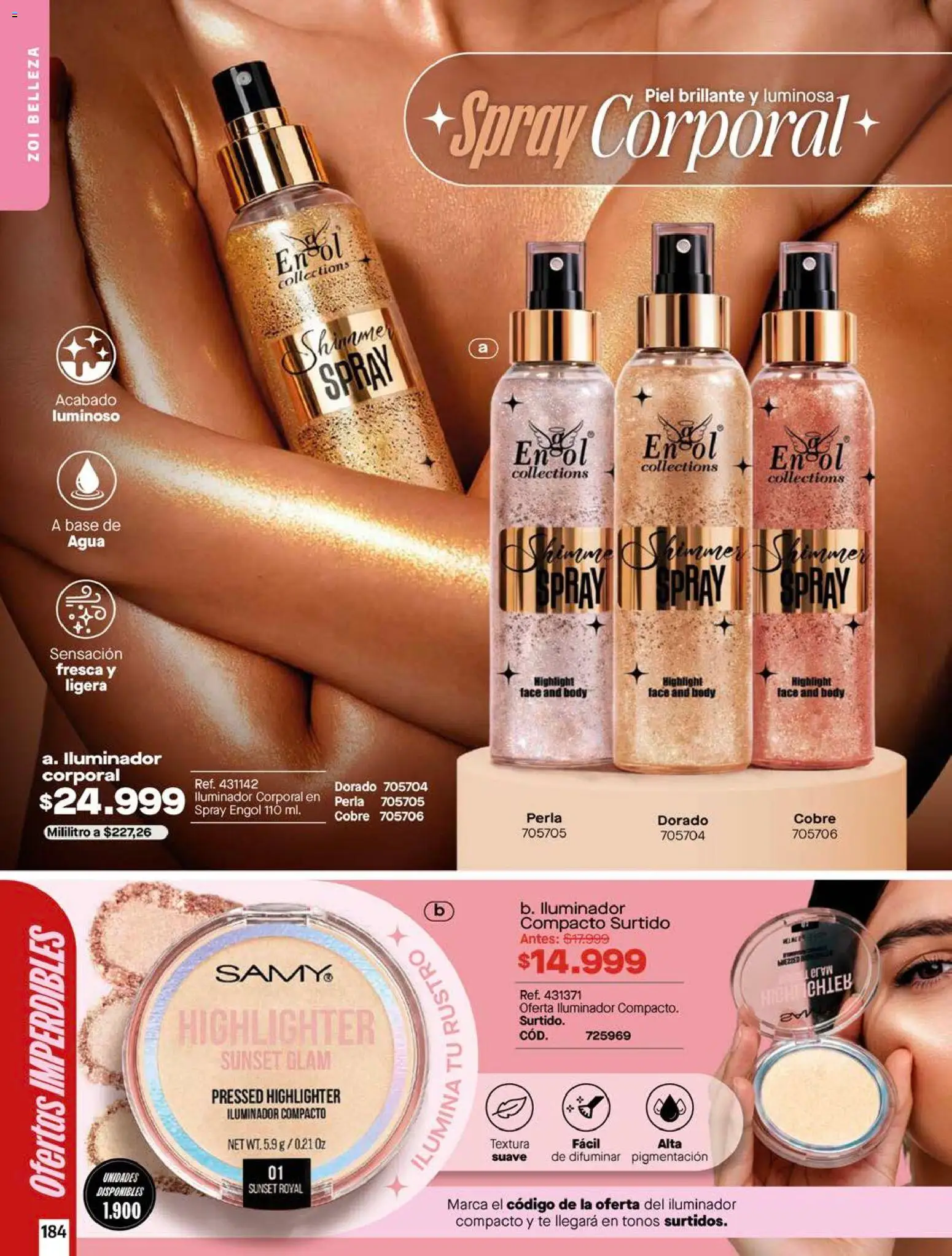 Pacifika revista - valida desde el 01.08.2026 | Página: 184 | Productos: Agua, Té, Iluminador, Body