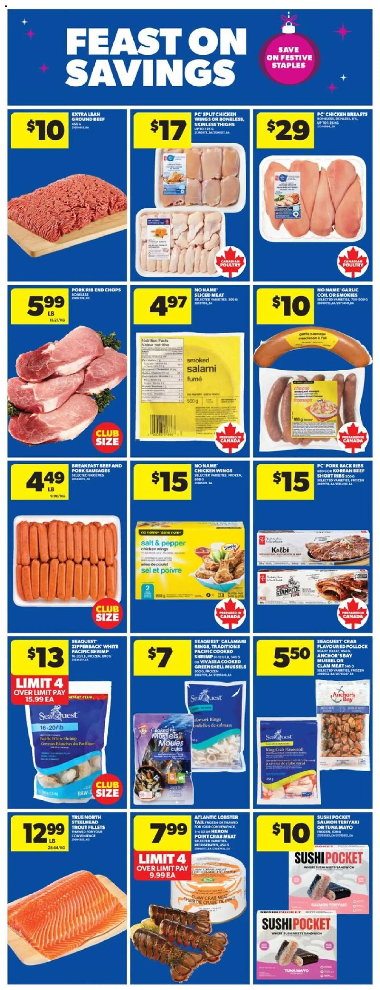 Real Canadian Superstore flyer valid from 27.11.2025 | Page: 16 | Products: Chicken wings, Chicken breasts, Salami, Chicken