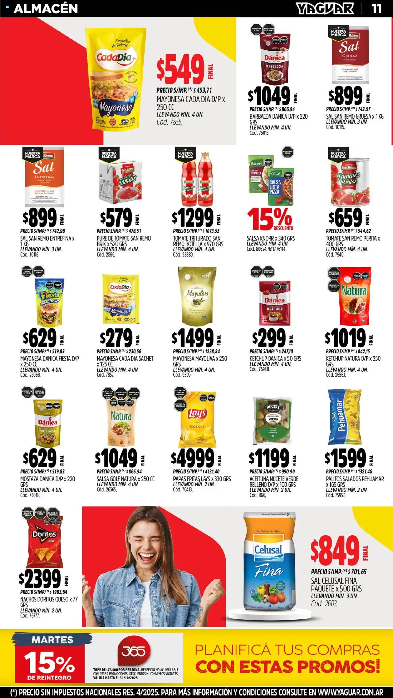 Yaguar - Mendoza │ válido desde el 13.10.2025 | Página: 10 | Productos: Mayonesa, Ketchup, Mostaza, Pure de Tomate