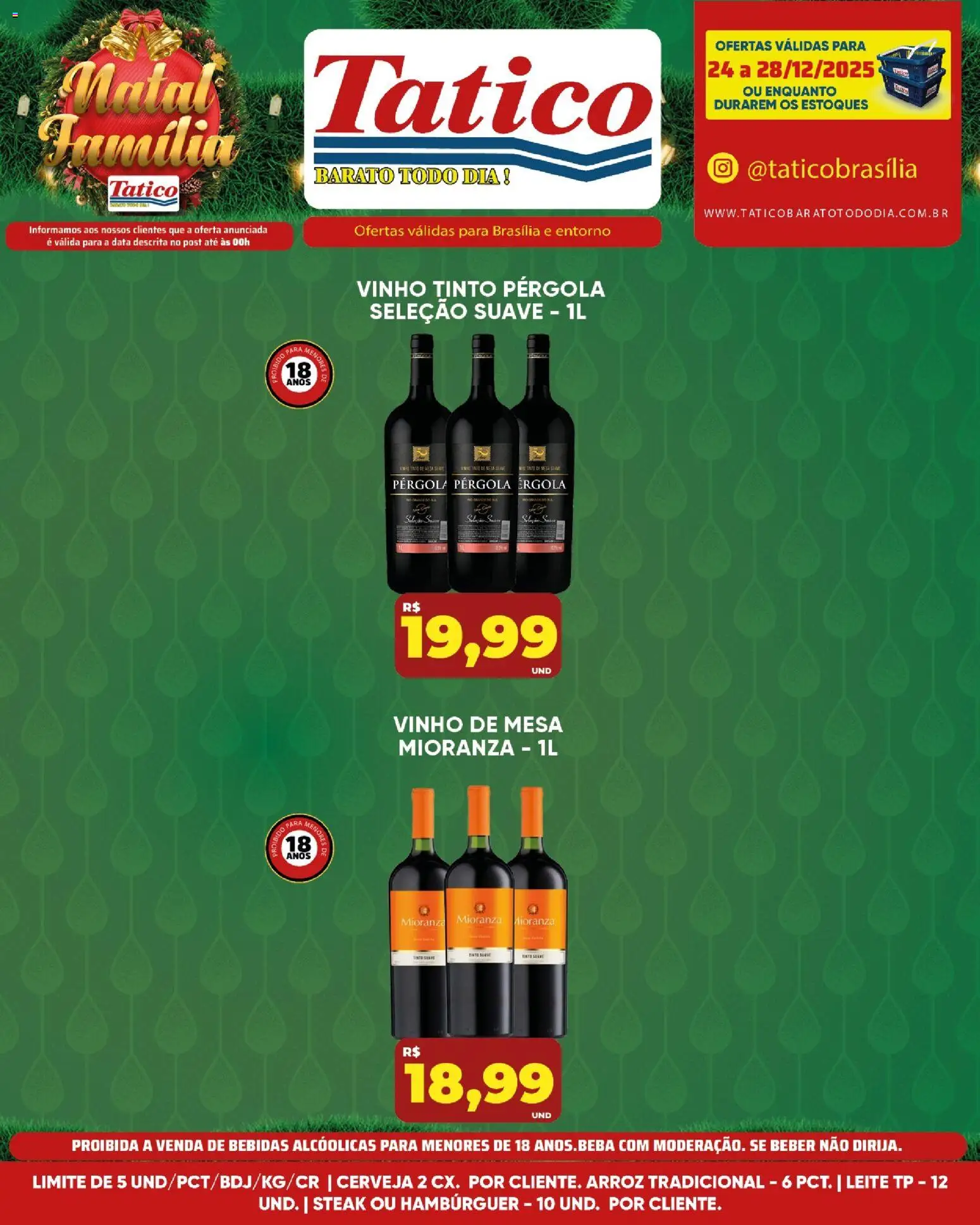 Tatico Folheto - válido de 24.12.2025 | Página: 1 | Produtos: Mesa, Vinho, Cerveja, Hambúrguer