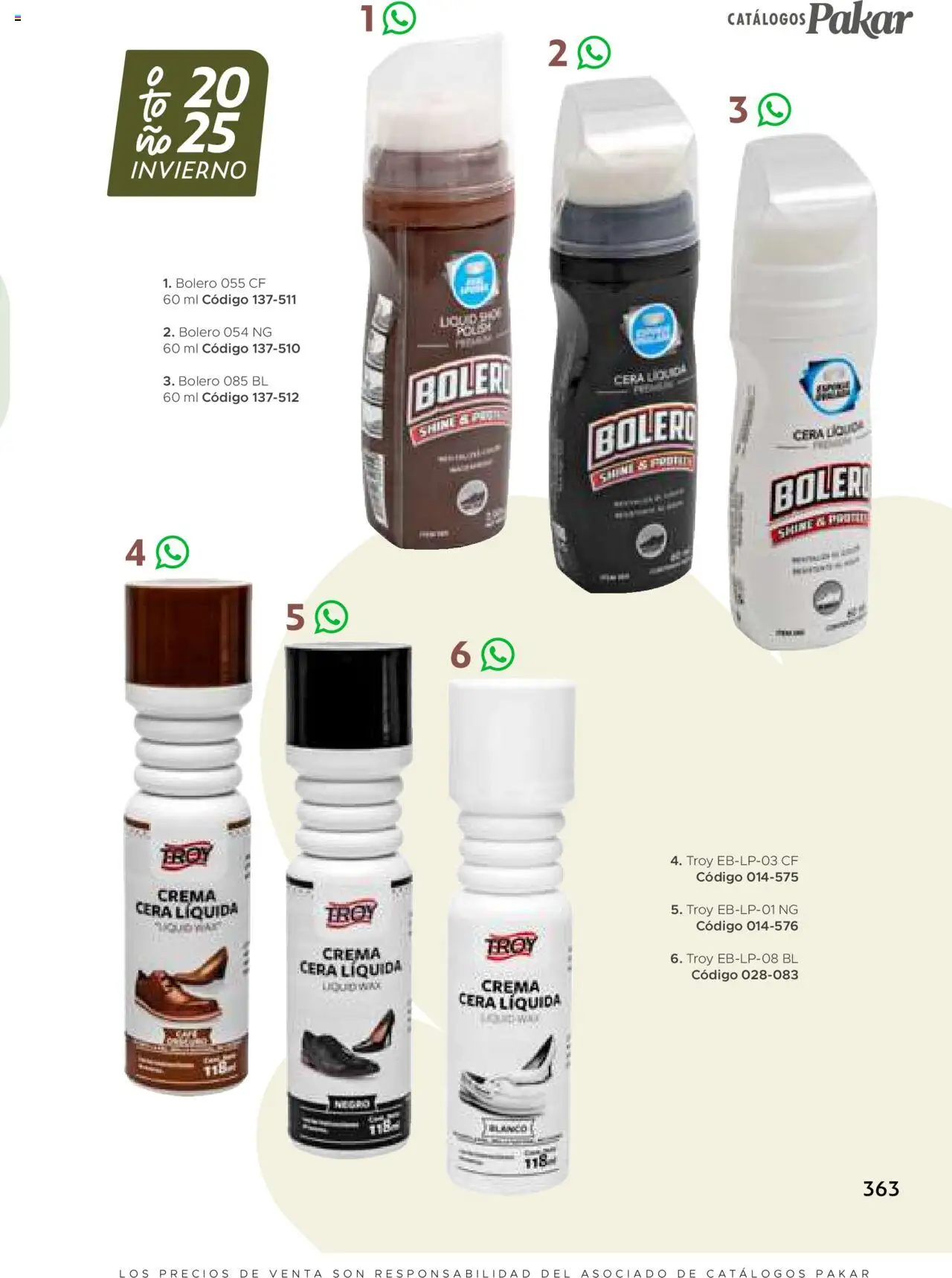 Nuevas ofertas de SC Pakar válidas en toda la República Mexicana desde el 24.07.2025. ¡Encuentra las mejores ofertas en SC Pakar Catálogo Mujer otoño / invierno! | Página: 363 | Productos: Crema, Cera