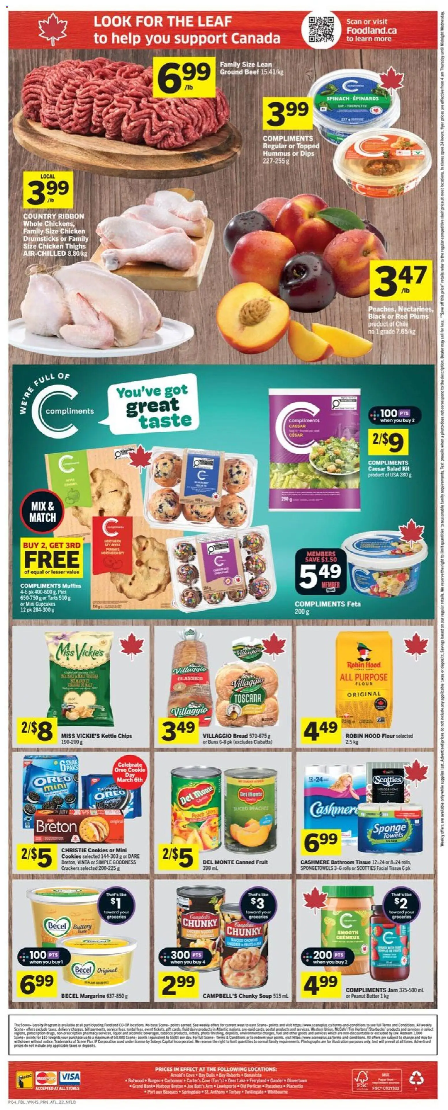 Foodland flyer valid from 05.03.2026 | Page: 2 | Products: Chips, Cookies, Salad, Chicken