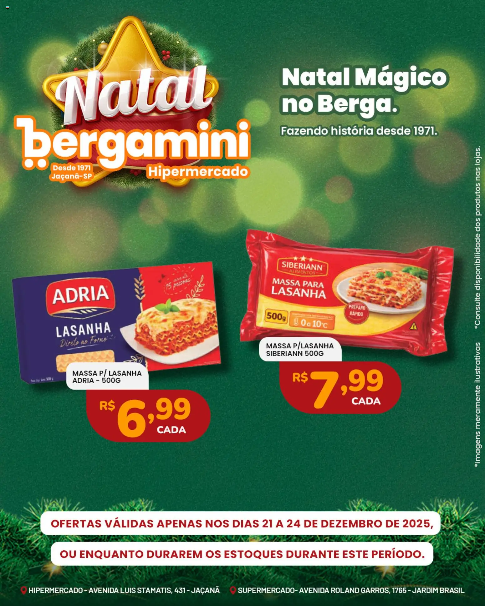 Supermercado Bergamini Folheto - válido de 21.12.2025 | Página: 14 | Produtos: Forno, Massa, Lasanha
