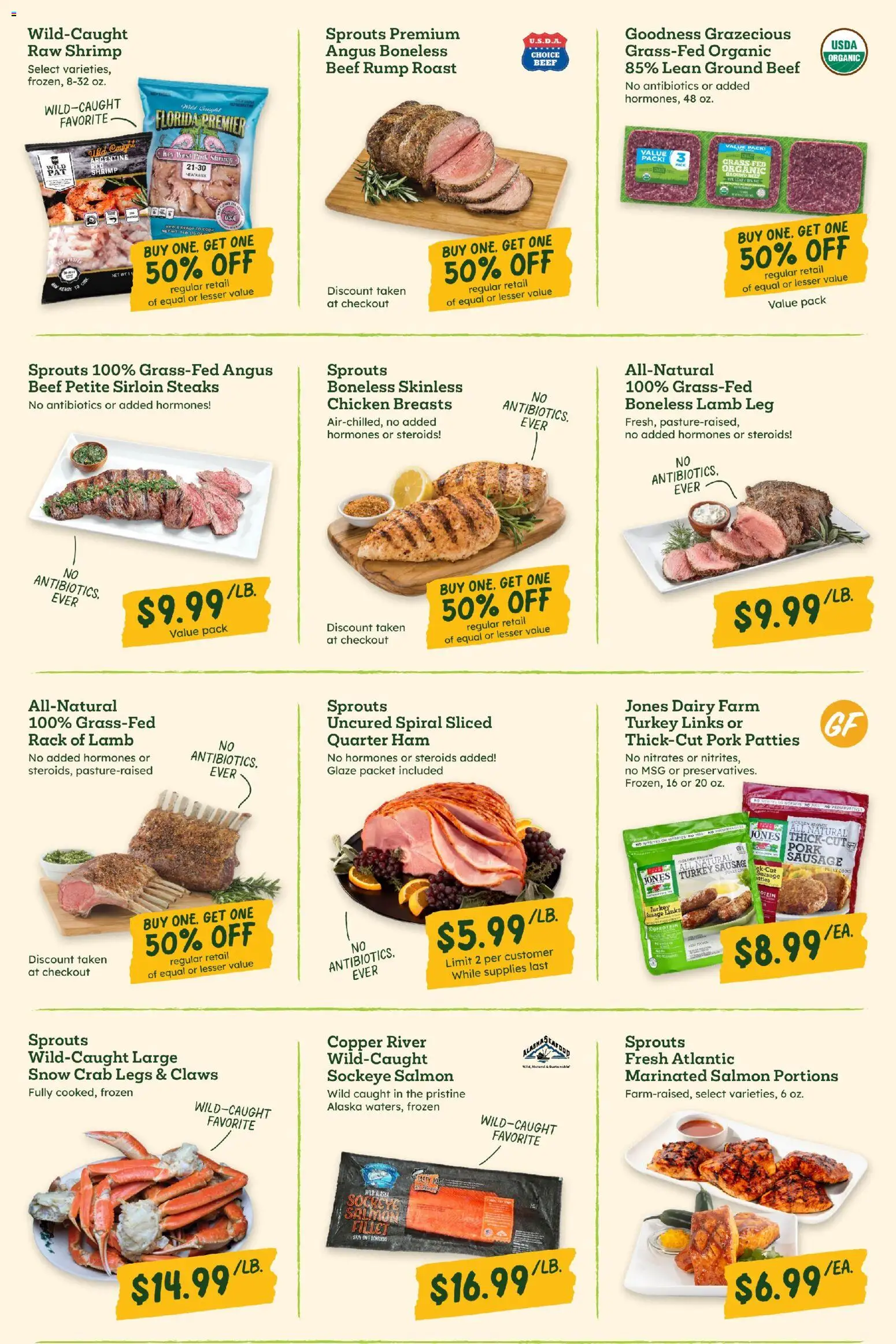 Sprouts Weekly Ad - valid from 25.03.2026 | Page: 3 | Products: Ham, Pork, Beef, Sausage