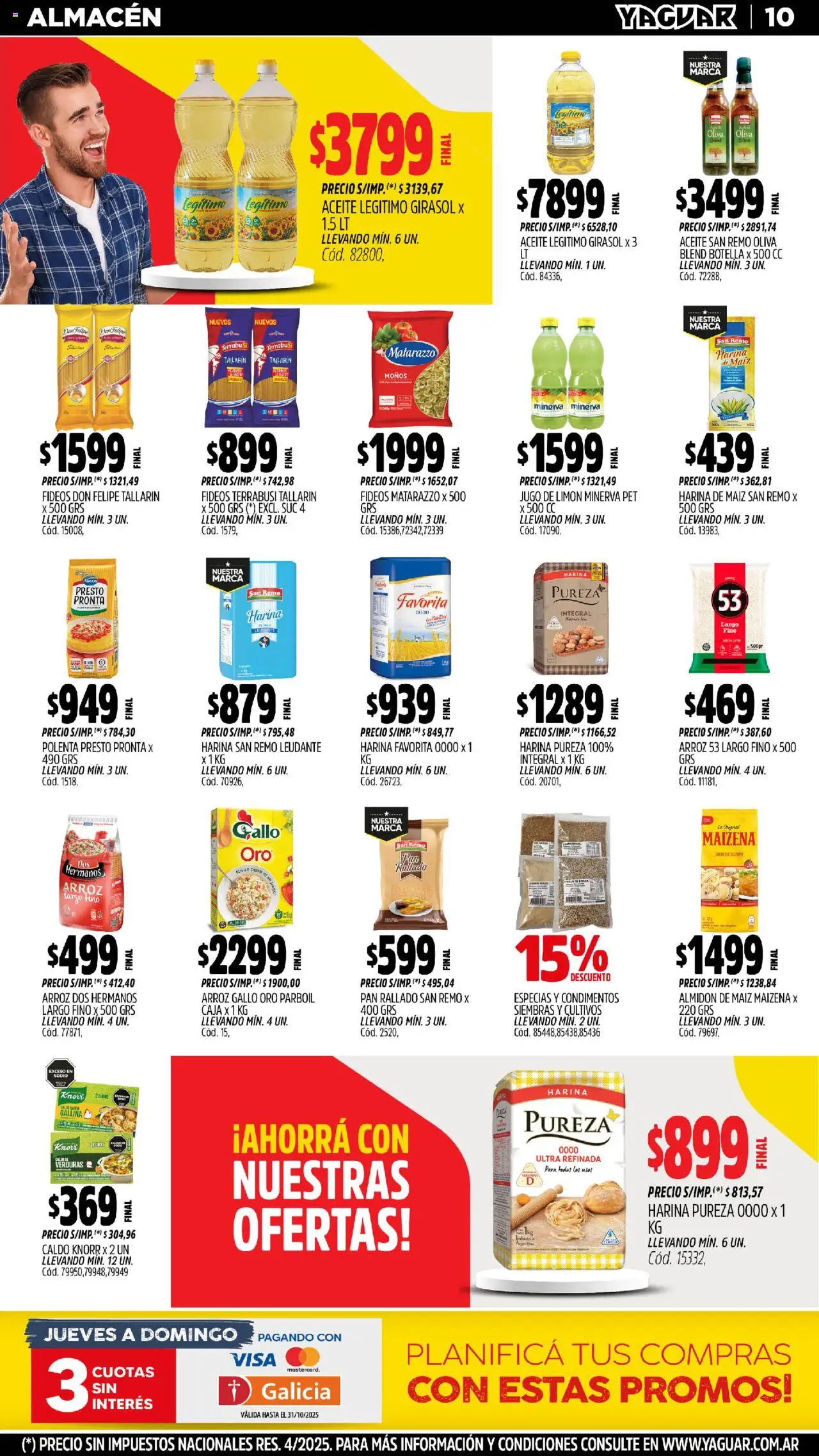 Yaguar - Neuquén │ válido desde el 20.10.2025 | Página: 10 | Productos: Oliva, Pan, Arroz, Pan rallado