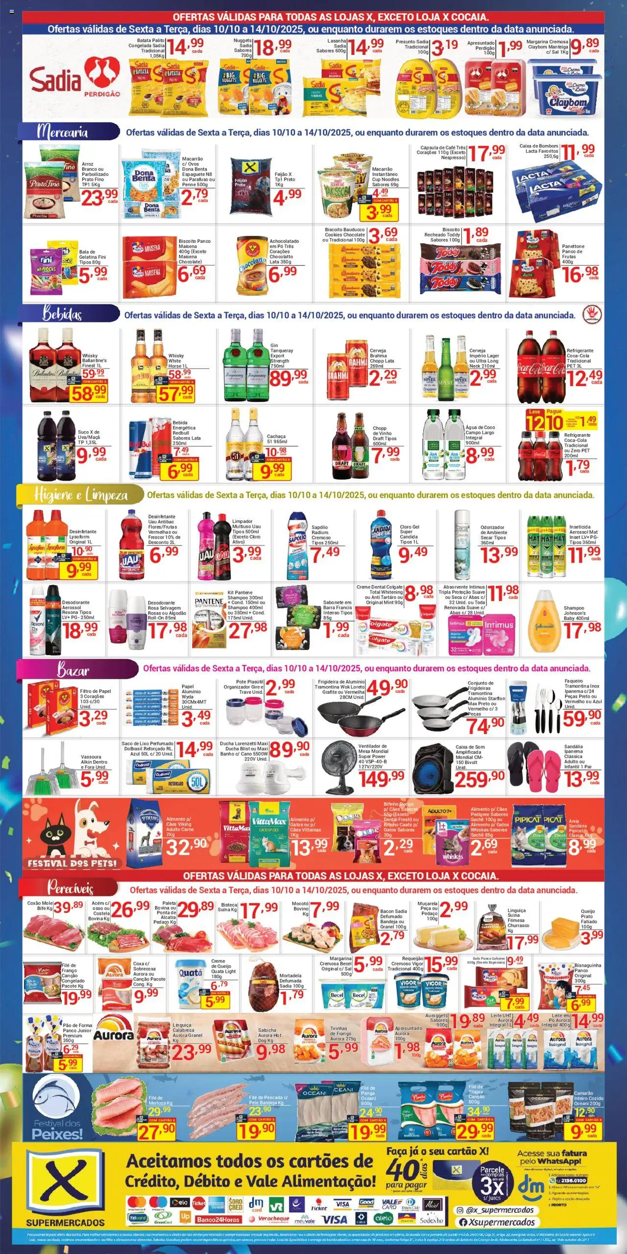 X Supermercados Folheto - válido de 10.10.2025 | Página: 2 | Produtos: Whisky, Tilápia, Bandeja, Sal