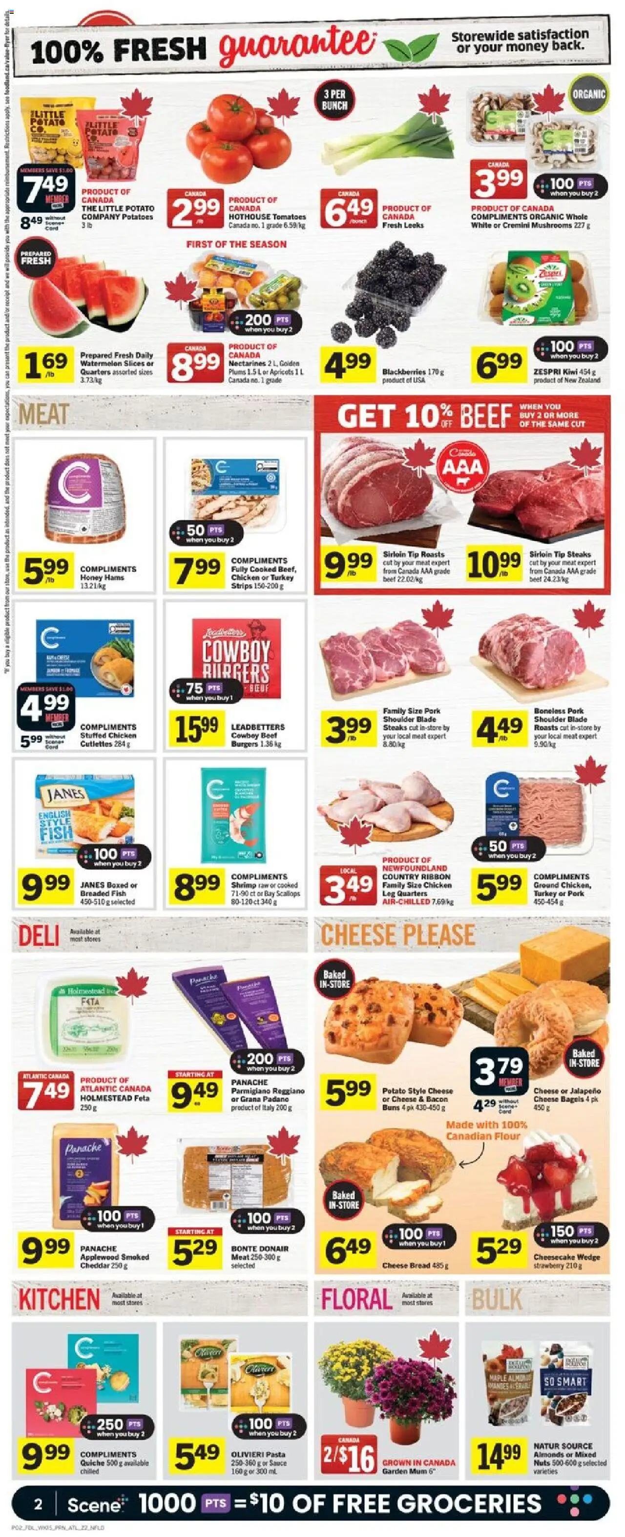 Foodland flyer valid from 07.08.2025 | Page: 3 | Products: Turkey, Bread, Pork, Tomatoes