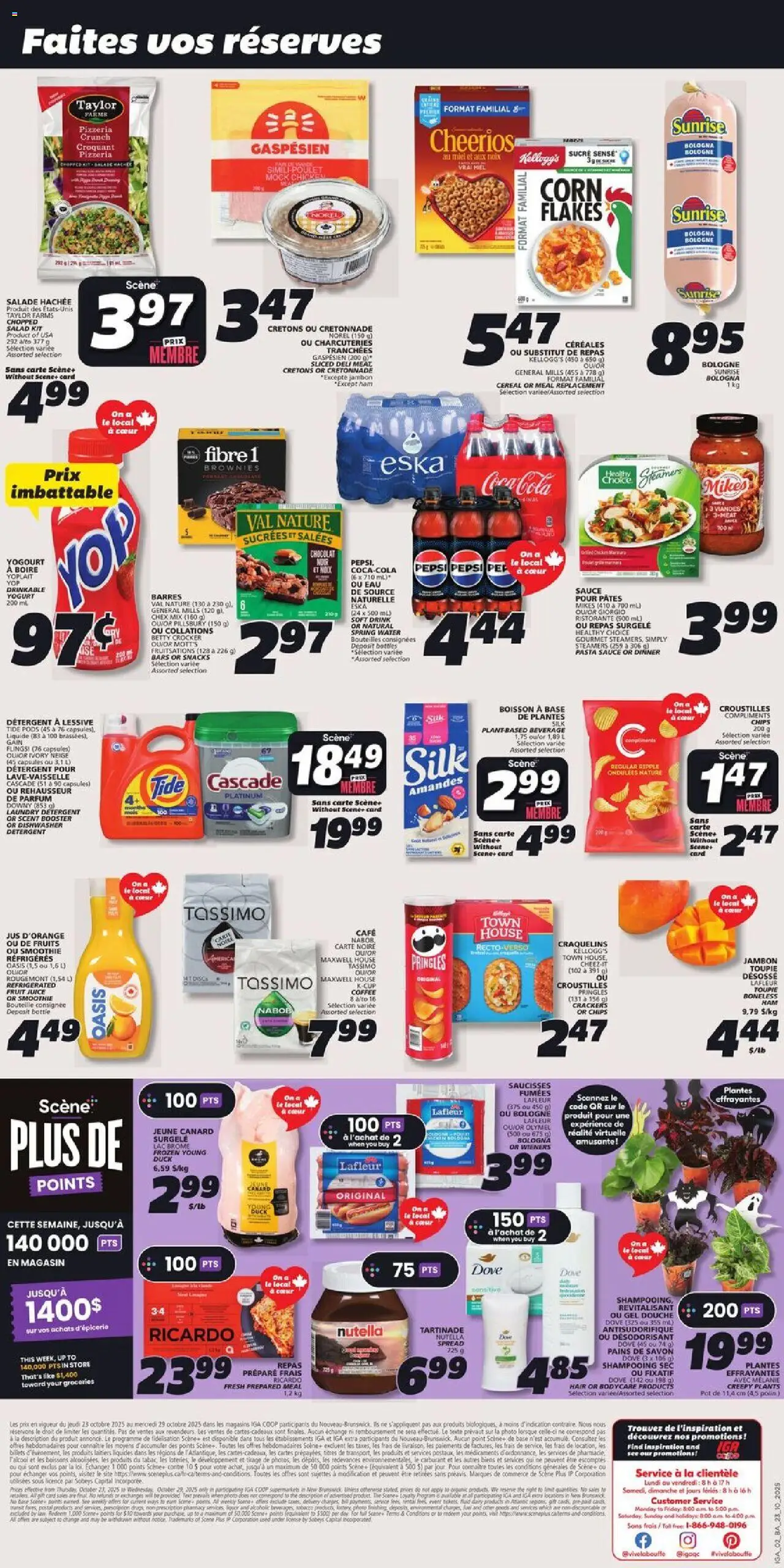 IGA flyer valid from 23.10.2025 | Page: 2 | Products: Pasta, Chips, Flakes, Dishwasher