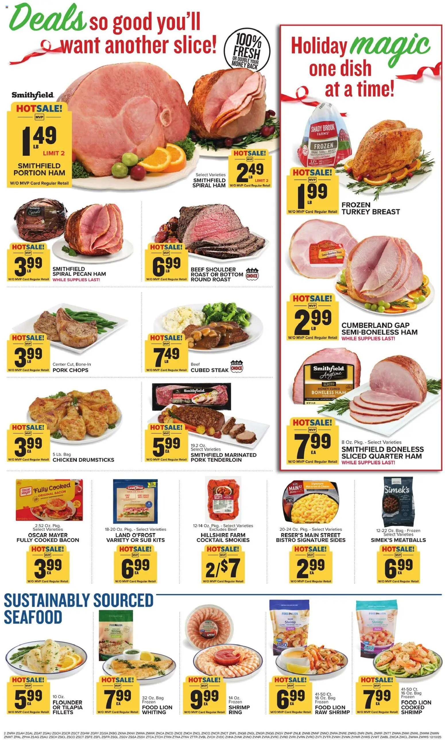 Food Lion Weekly Ad - valid from 10.12.2025 | Page: 3 | Products: Ring, Ham, Water, Bag