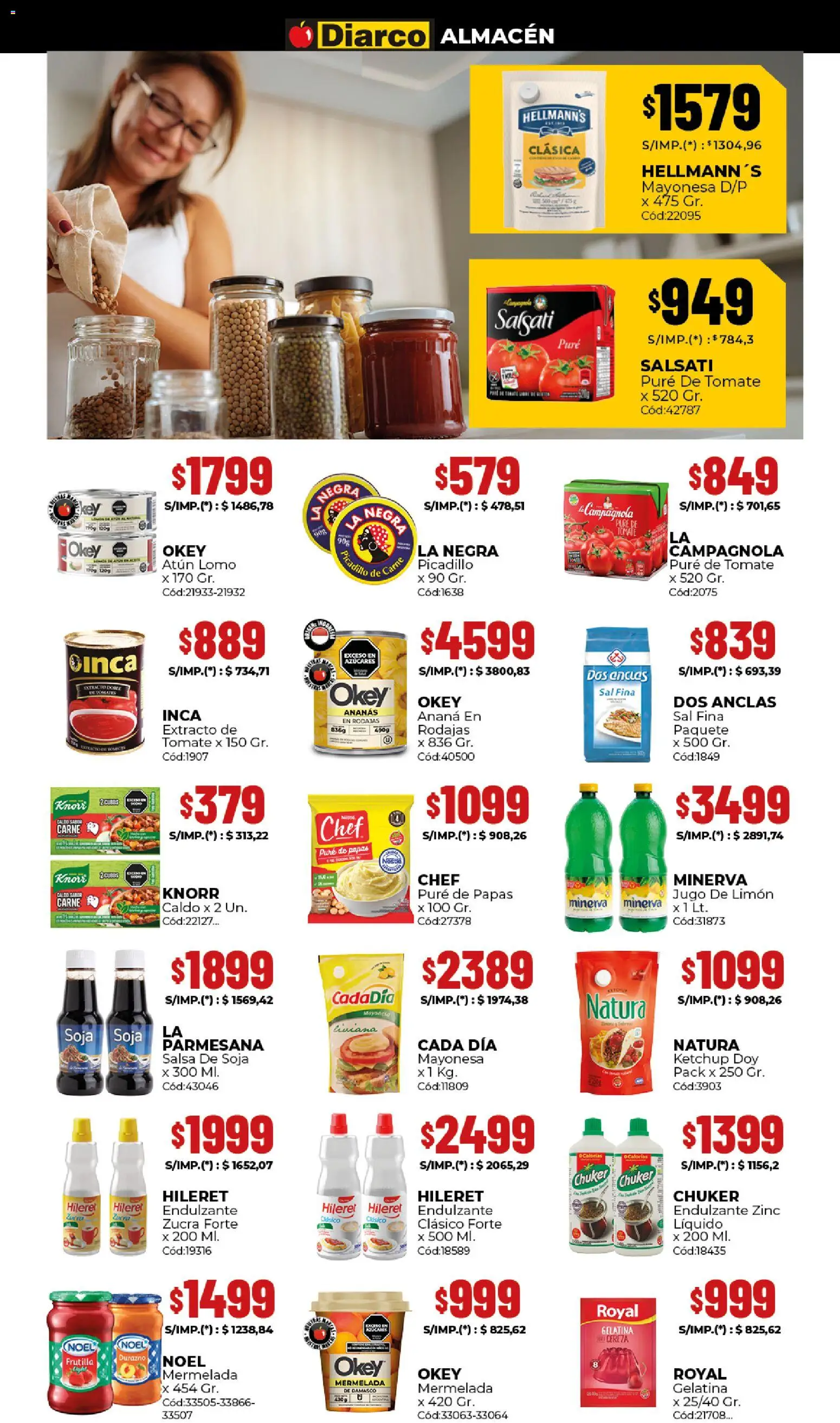 Diarco ofertas │ válido desde el 22.12.2025 | Página: 3 | Productos: Durazno, Gelatina, Sal, Tomate