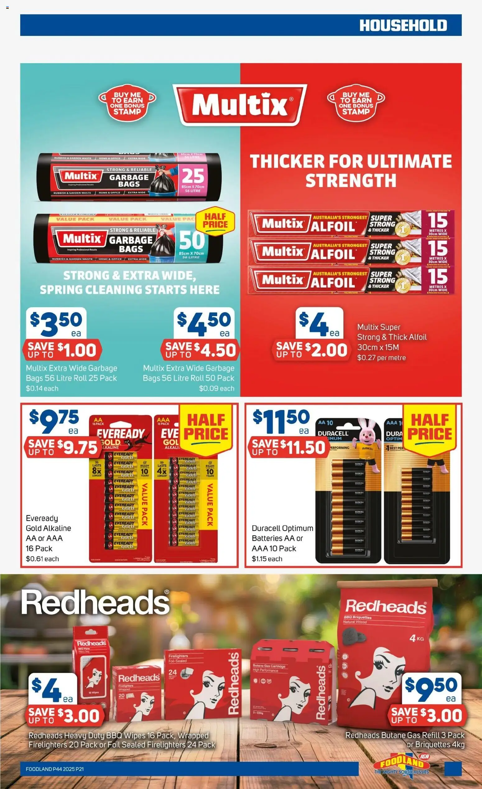 Foodland catalogue - valid from 29.09.2025 | Page: 21 | Products: Household, Garbage bags, Wood, Batteries