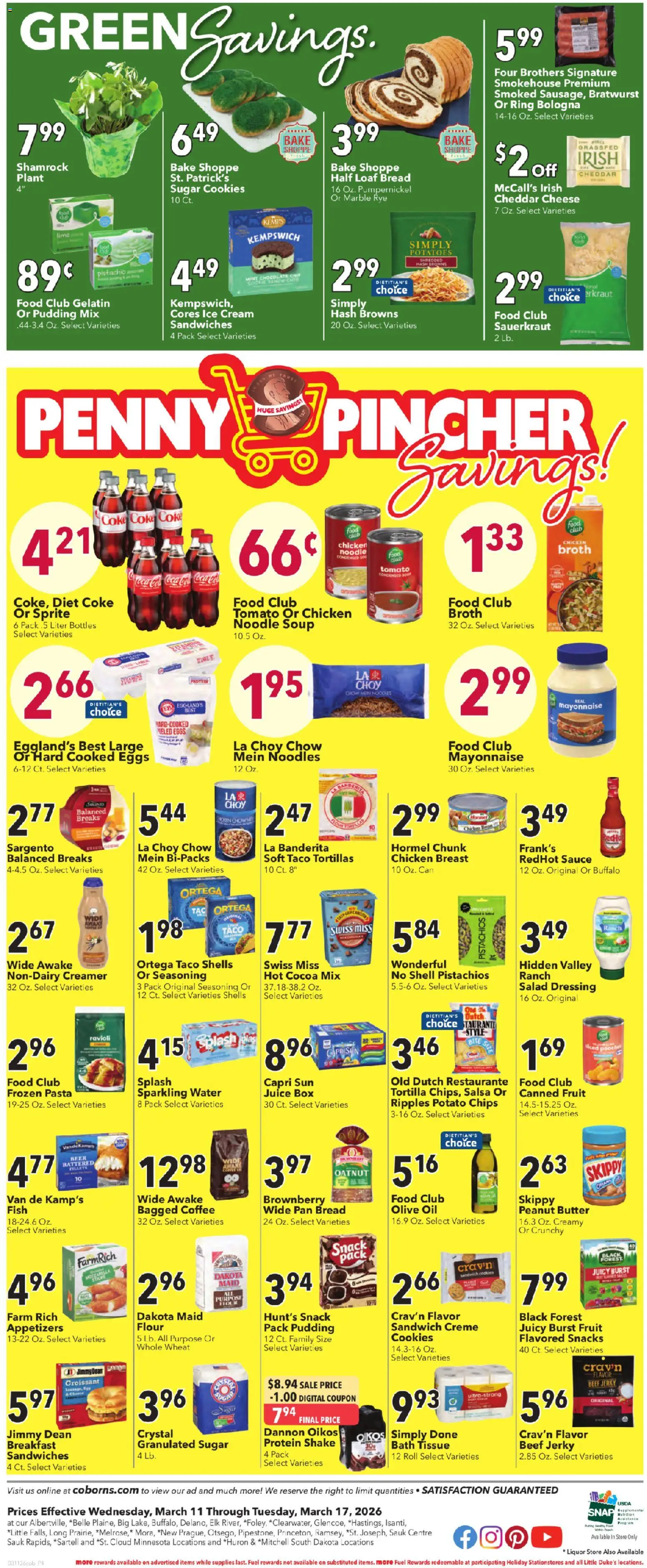 Coborn's Weekly Ad - valid from 11.03.2026 | Page: 6 | Products: Oil, Bread, Potatoes, Mayonnaise