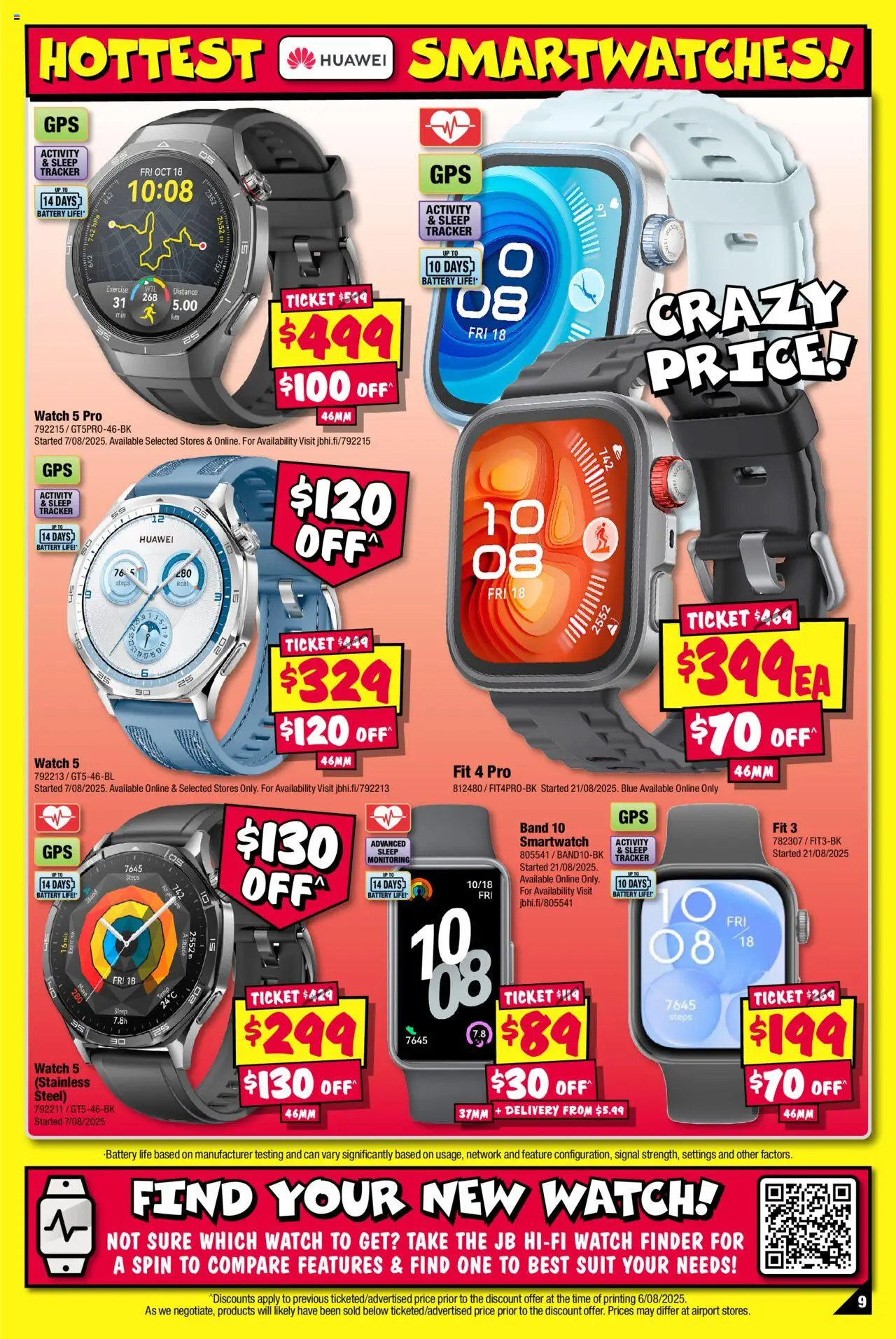 JB Hi-Fi catalogue - valid from 25.08.2025 | Page: 9 | Products: Battery, Suit, Watch, Smartwatch