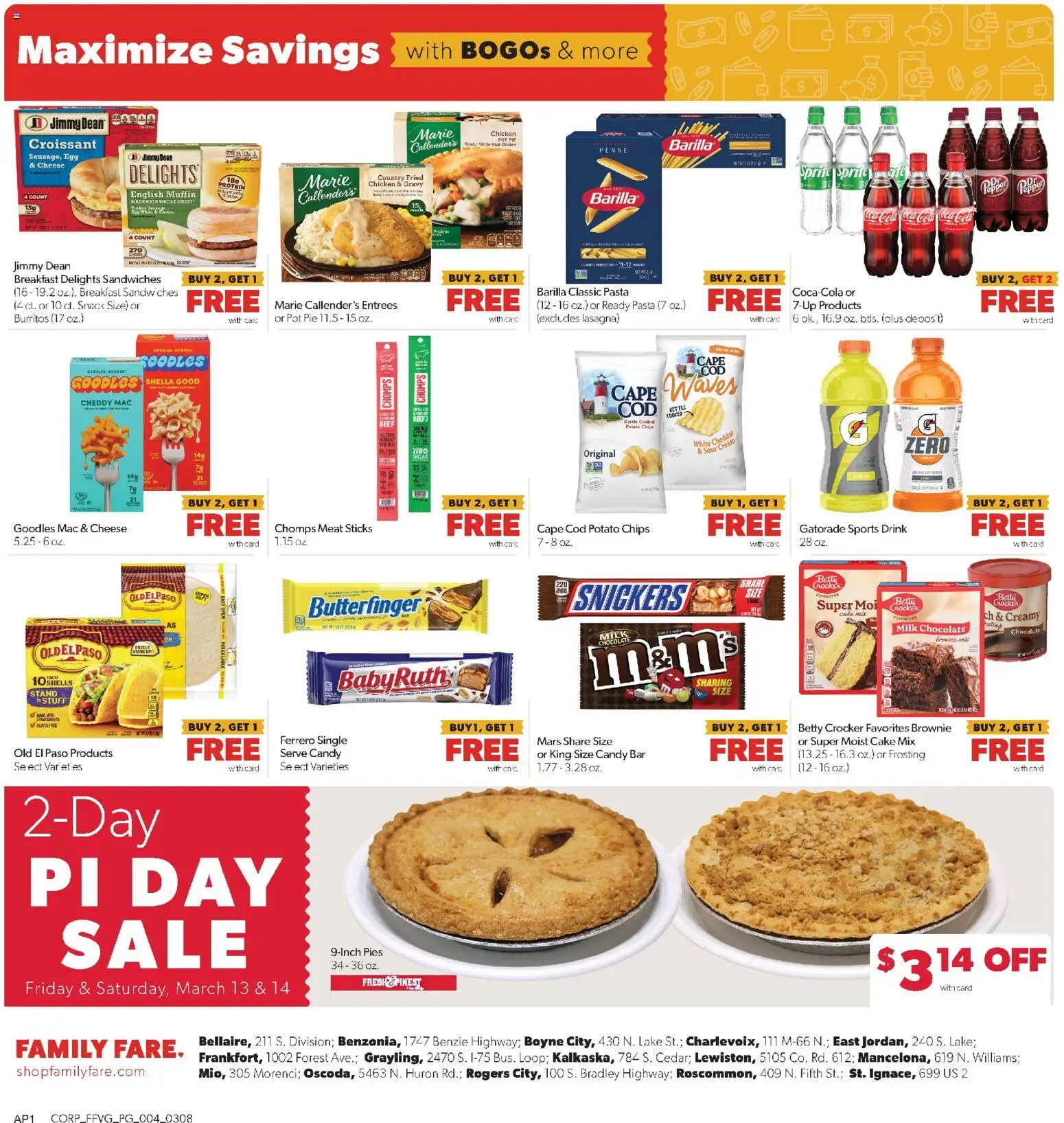 Family Fare Weekly Ad - MI - valid from 08.03.2026 | Page: 4 | Products: Milk, Cheese, Chocolate, Muffin