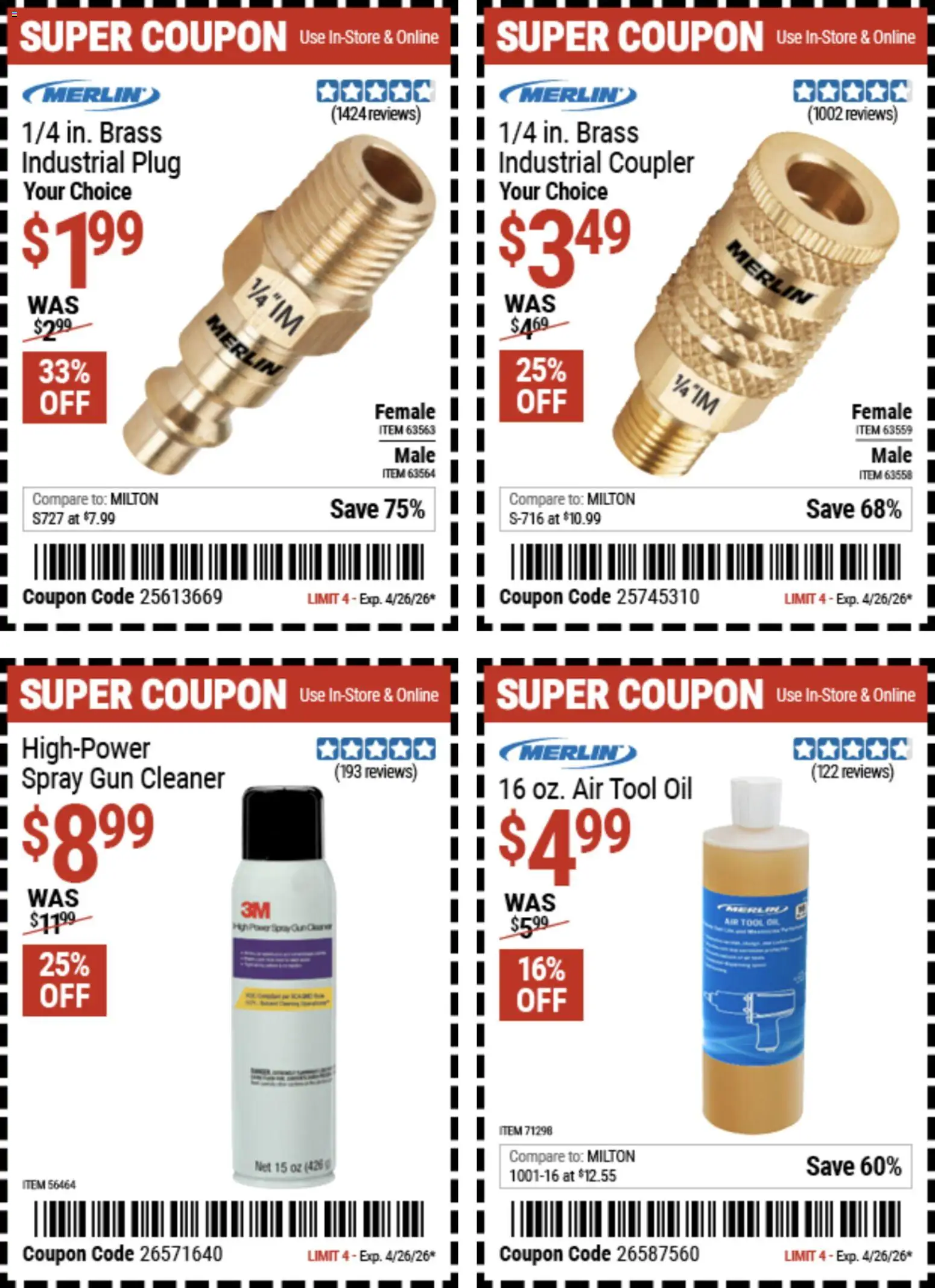 Harbor Freight Weekly Ad - valid from 14.04.2026 | Page: 7 | Products: Oil, Gun