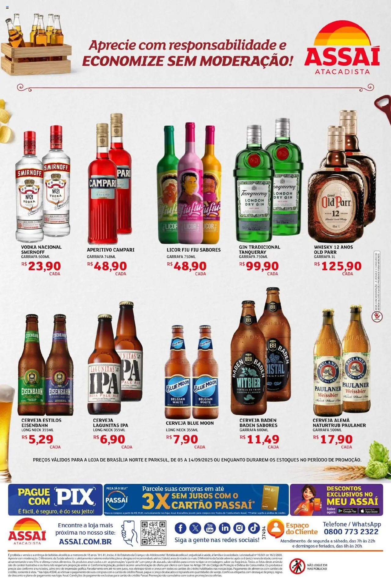 Assaí Atacadista Folheto - válido de 05.09.2025 | Página: 2 | Produtos: Licor, Cerveja, Vodka, Campari