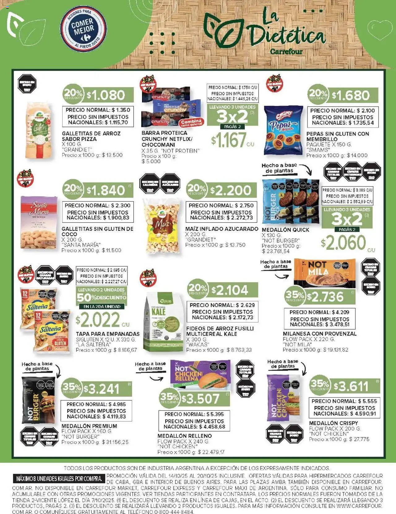 Carrefour ofertas │ válido desde el 14.10.2025 | Página: 17 | Productos: Galletitas, Milanesa, Espinaca, Provenzal