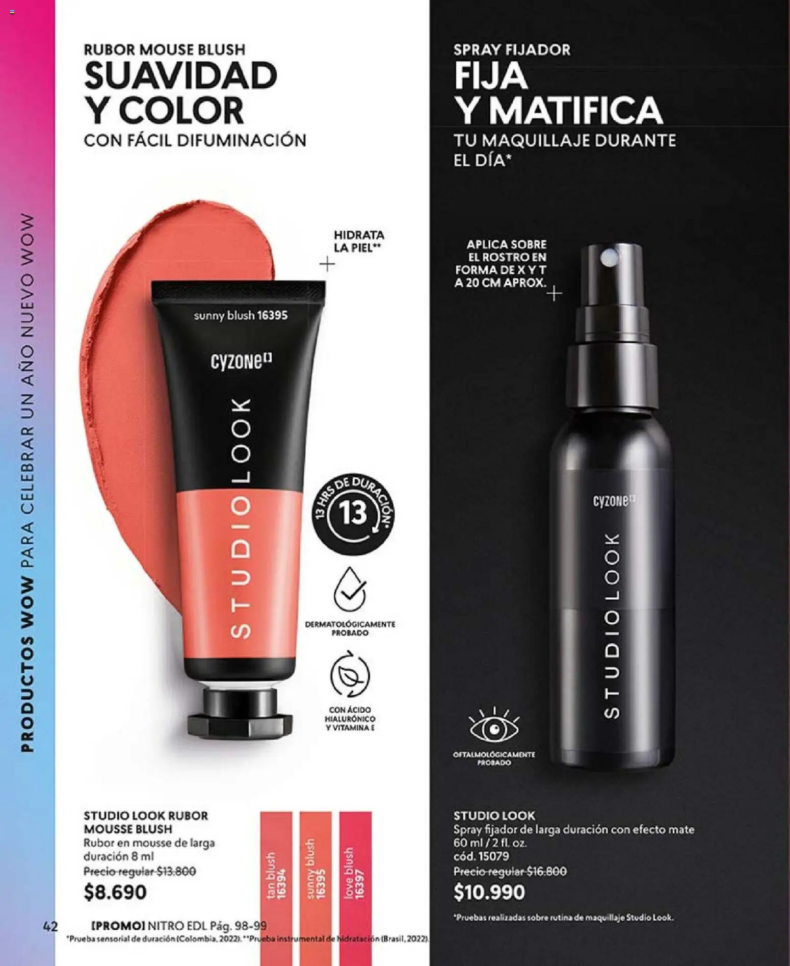 Catálogo CyZone Campaña 1 │ válido desde el 01.01.2026 | Página: 42 | Productos: Fijador, Mouse, Maquillaje, Sobre