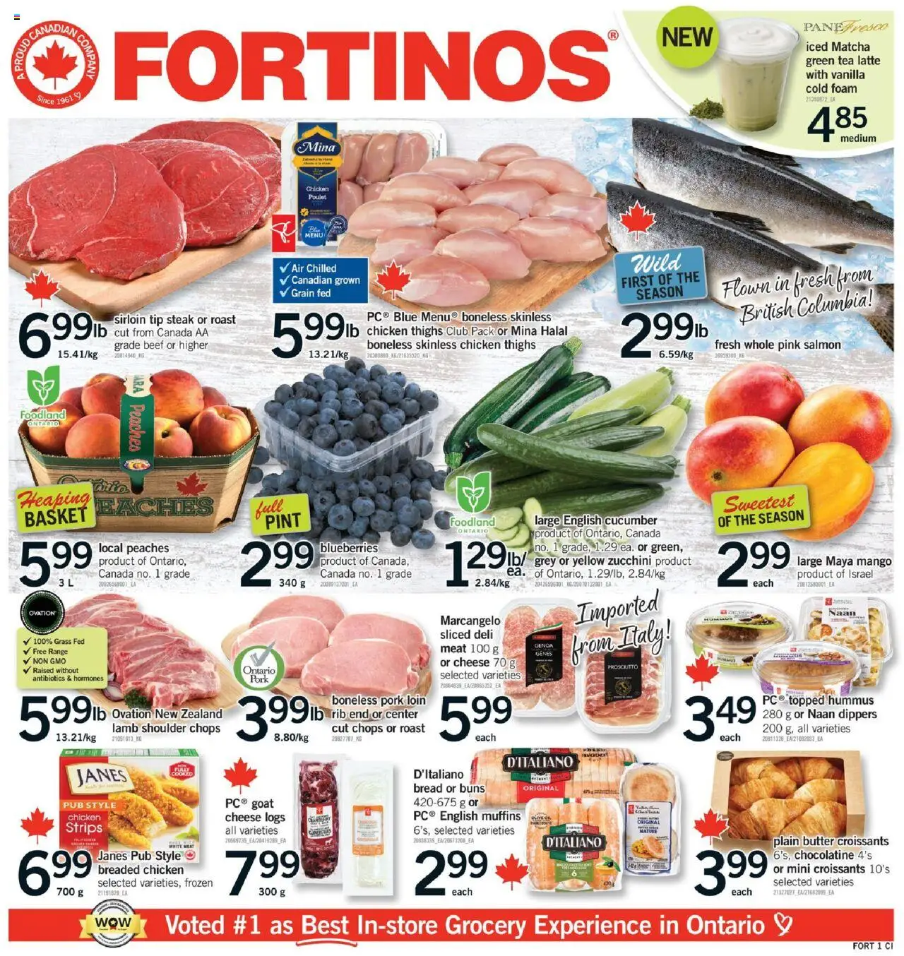 Fortinos flyer valid from 24.07.2025 | Page: 1 | Products: Tea, Beef, Butter, Cheese