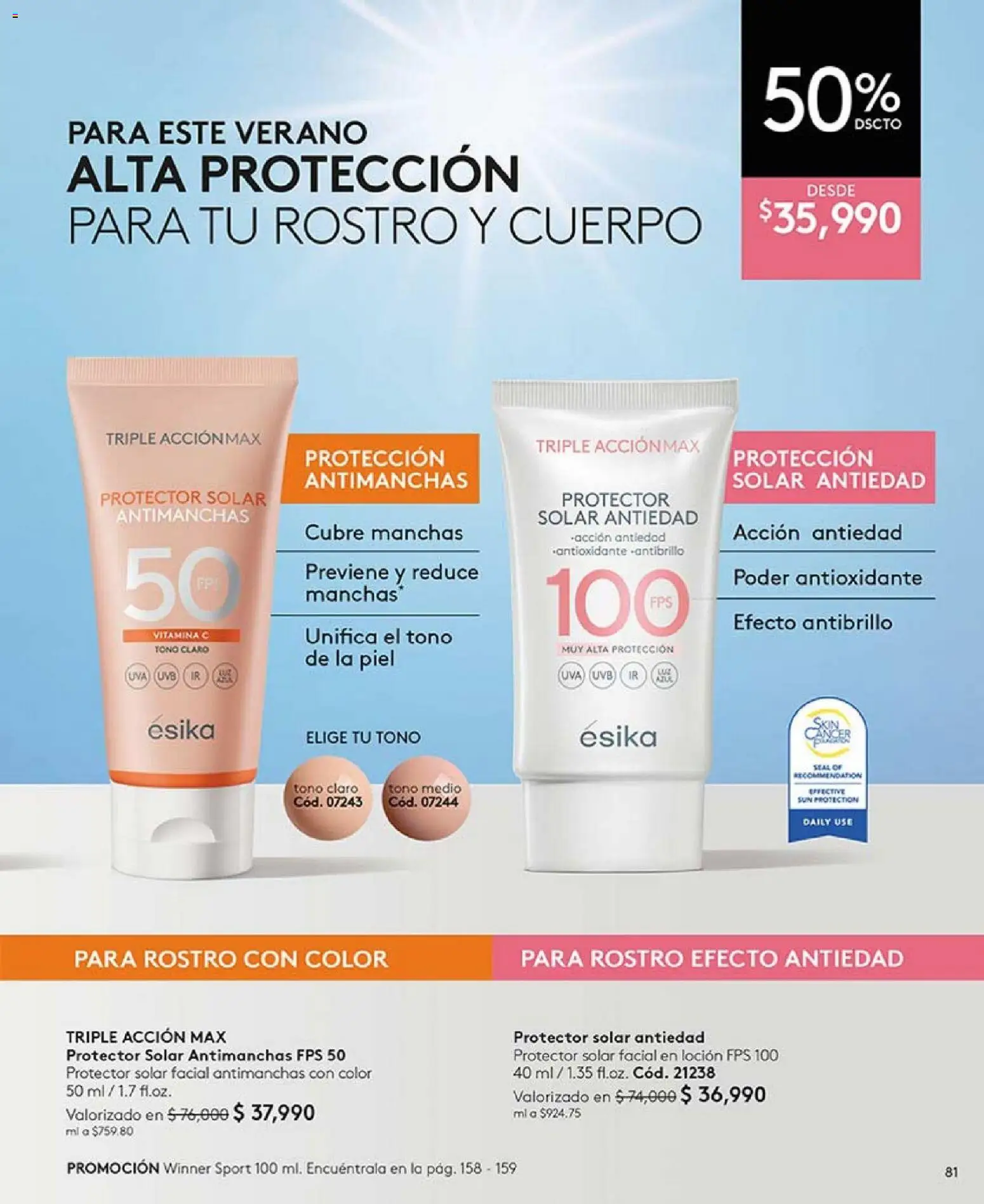 Ésika revista - valida desde el 01.02.2026 | Página: 81 | Productos: Loción, Protector solar