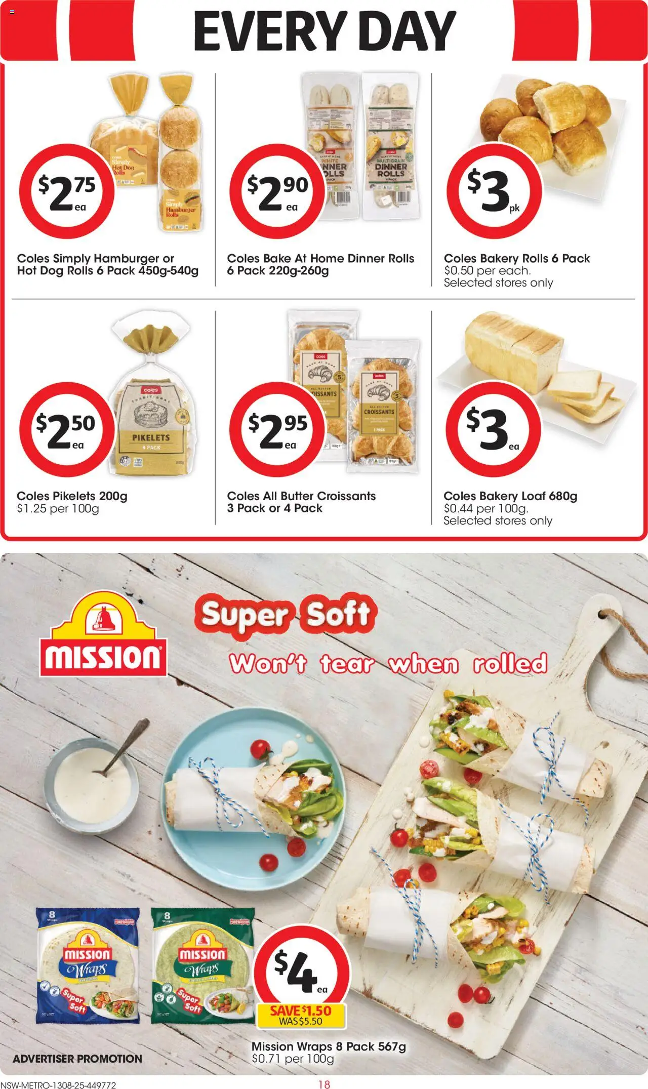 Coles catalogue - valid from 13.08.2025 | Page: 18 | Products: Butter, Bakery