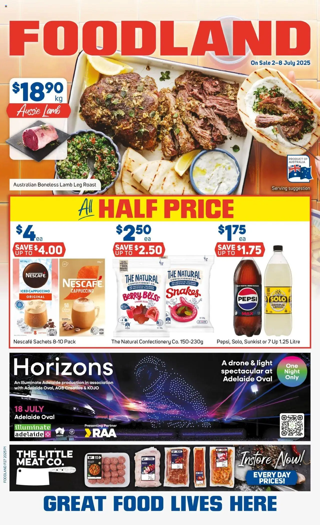 Foodland catalogue - valid from 02.07.2025 | Page: 1 | Products: Meat, Sugar, Lemon, Nescafe