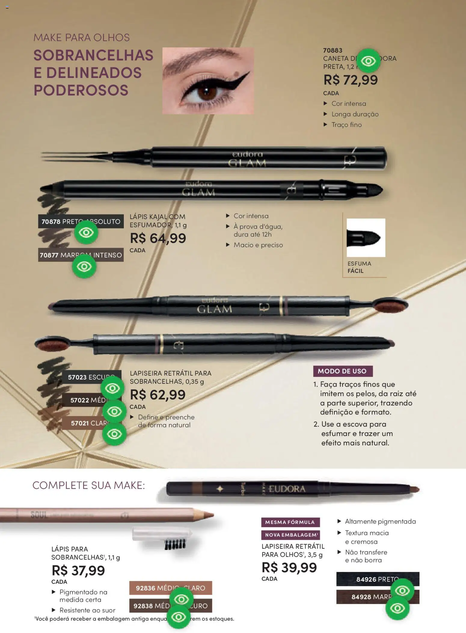 Eudora Folheto - válido de 08.01.2026 | Página: 101 | Produtos: Escova, Lápis, Lapiseira, Faca